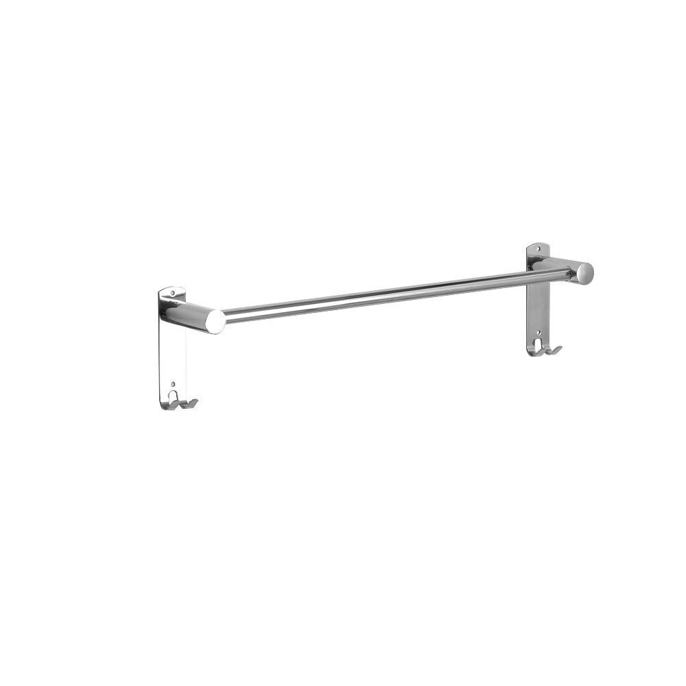 Stainless Steel Double Towel Rack - 60Cm Rustproof & Waterproof Wall Mounted Bathroom Shelf Stand for Hanging Towels - Self-Adhesive No Drill Installation - Perfect for Small Bathrooms, Kitchens & Laundry Rooms