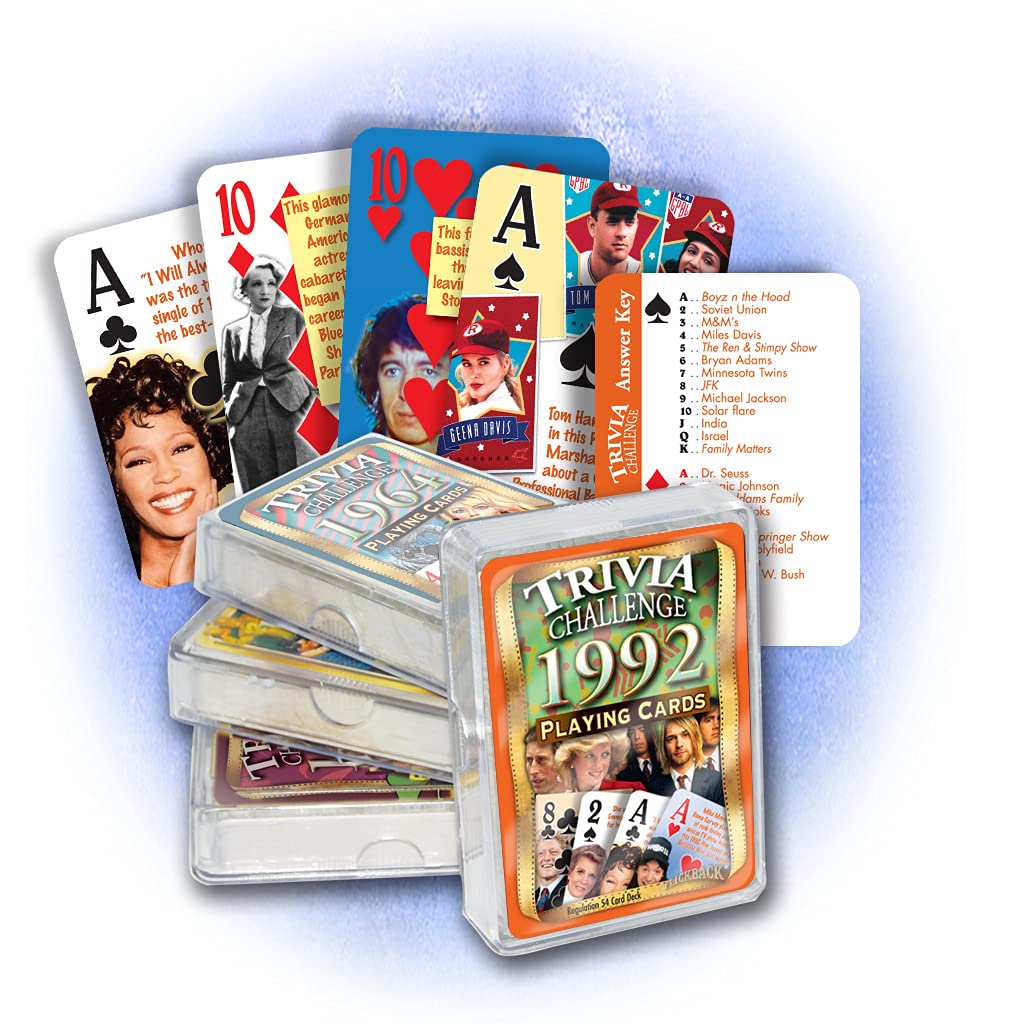 1992 Trivia Playing Cards - Fun Nostalgic Gift for 1992 Birthdays & Anniversaries - Perfect for Parties, Game Nights & Collectors
