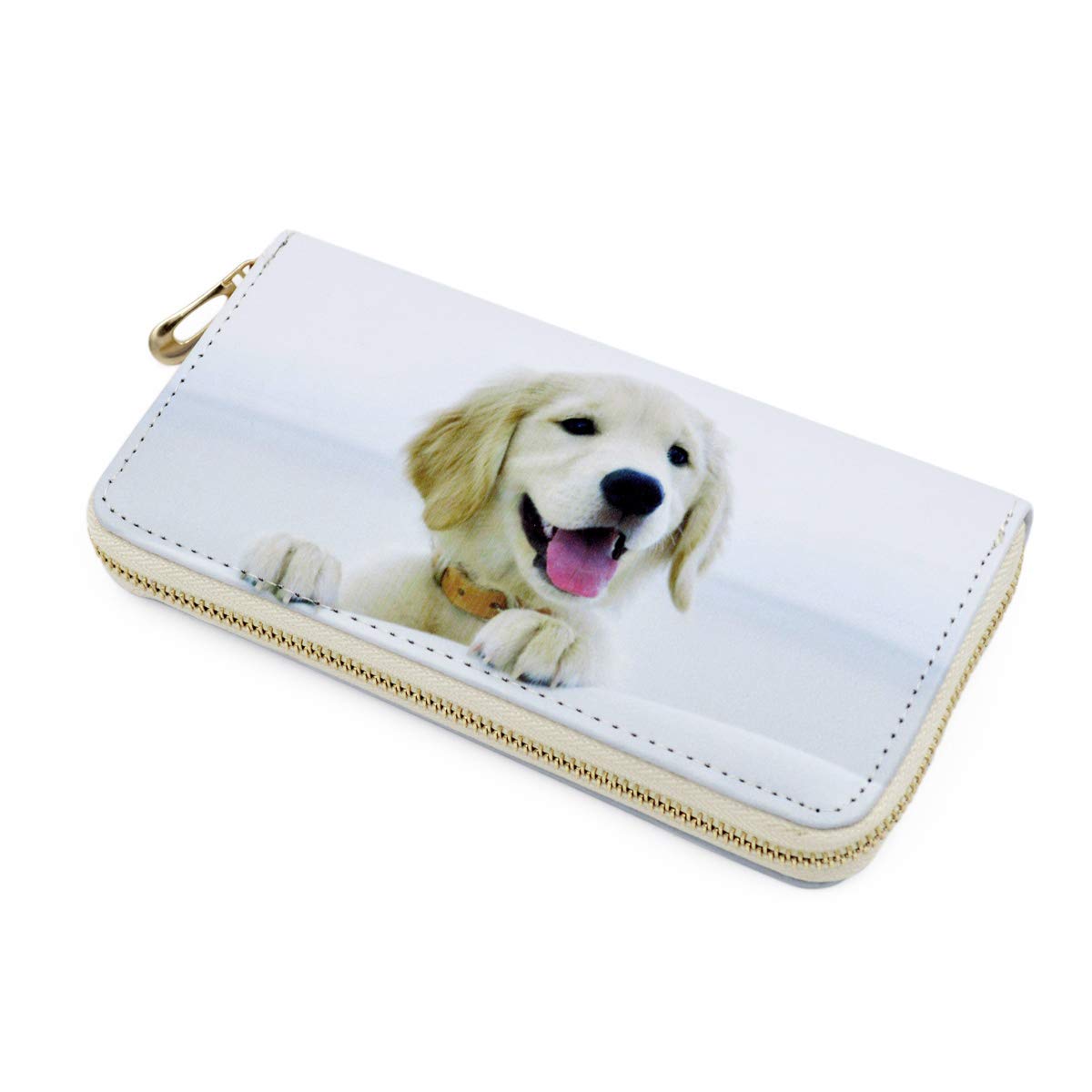 Premium PU Leather Zip Around Wallet for Puppies & Kitties - Cute Animal Print Design - Perfect for Pet Lovers & Gift Giving