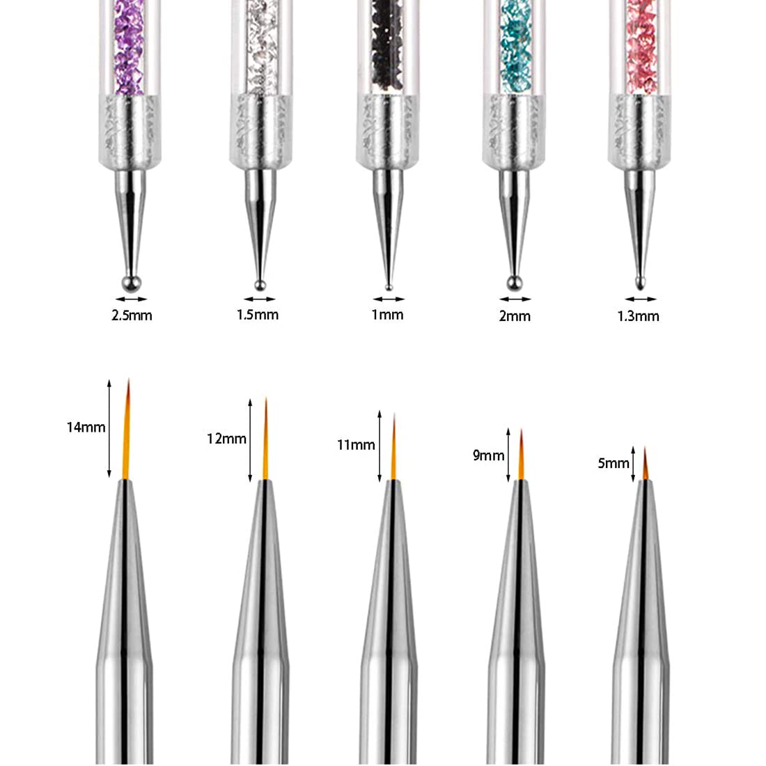 8pcs Ombre Nail Brush Set for Nail Art & French Tips - DIY Gel Manicure Tools