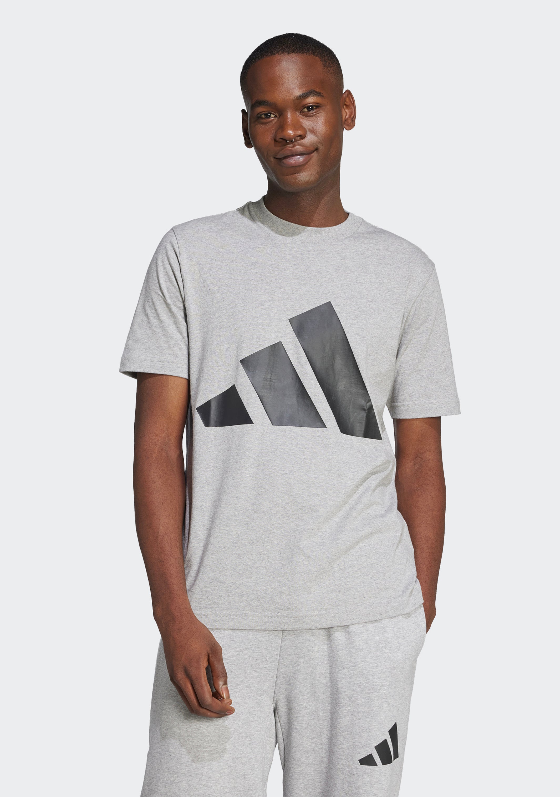 Adidas Men's Essentials Big Logo T-Shirt - Comfortable Cotton Crewneck Tee for Casual Wear, Gym & Everyday Outfits