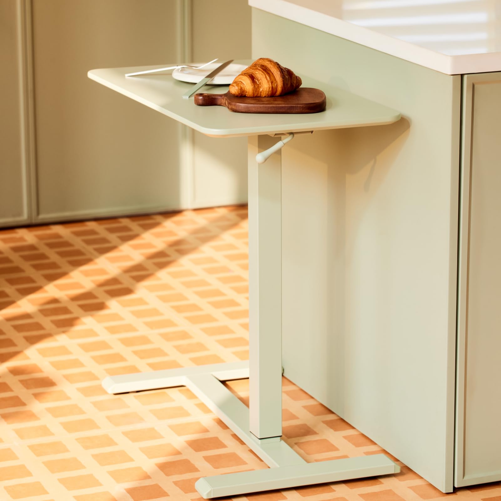 ANYDESK NEST Mobile Standing Desk with Hidden Wheels - Portable Adjustable Height Workstation for Home Office | Sit Stand Computer Desk for Small Spaces, Bedside Table, Kitchen Prep Station & Couch Side Table - Ideal for Remote Work, Gaming & Multitasking