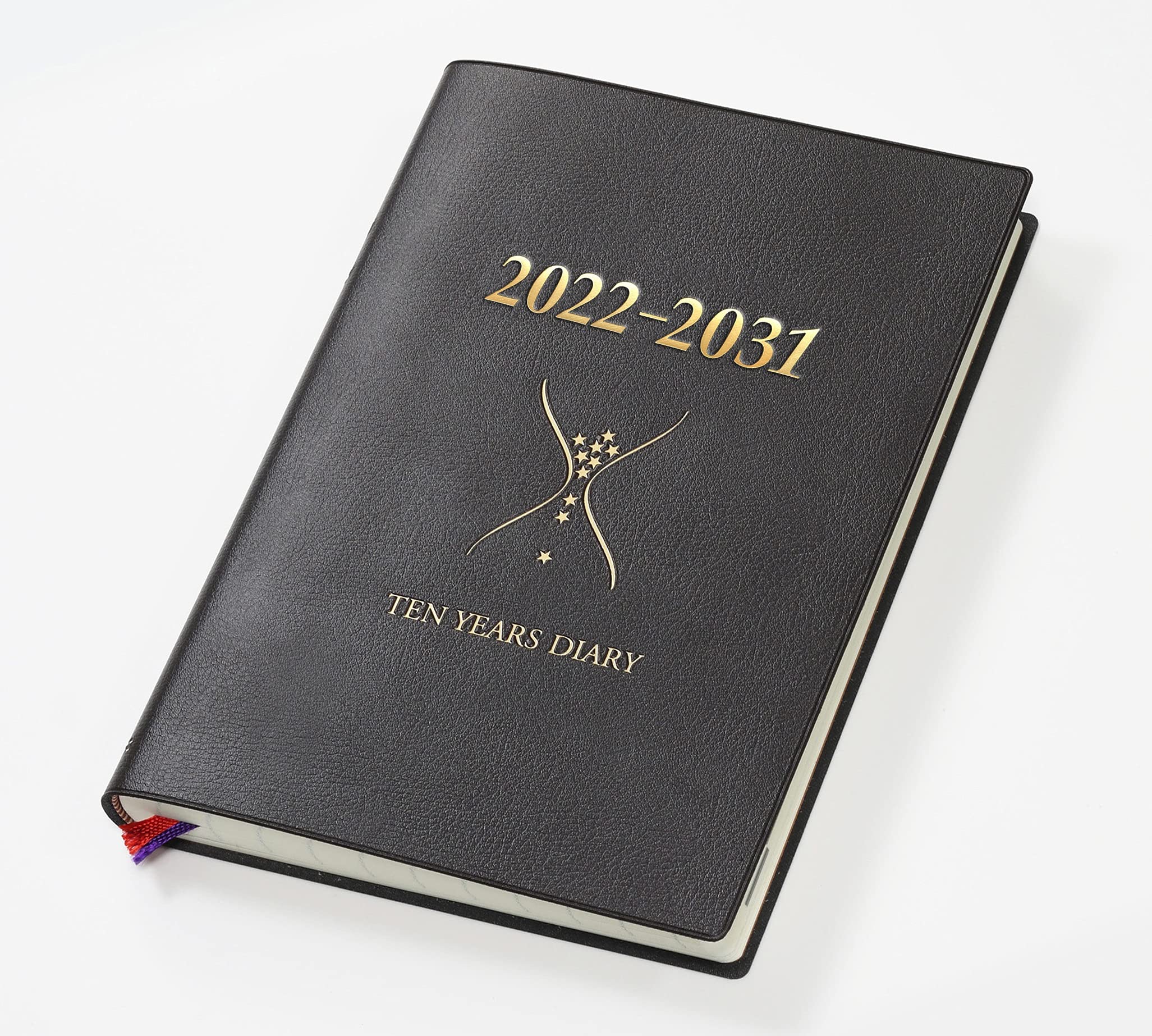 Ishihara 10 Year Diary (Brown) 2022-2031 - Premium Leather Journal for Memory Keeping, Goal Tracking & Daily Reflection - Perfect for Personal Growth, Gift Giving & Long-Term Planning