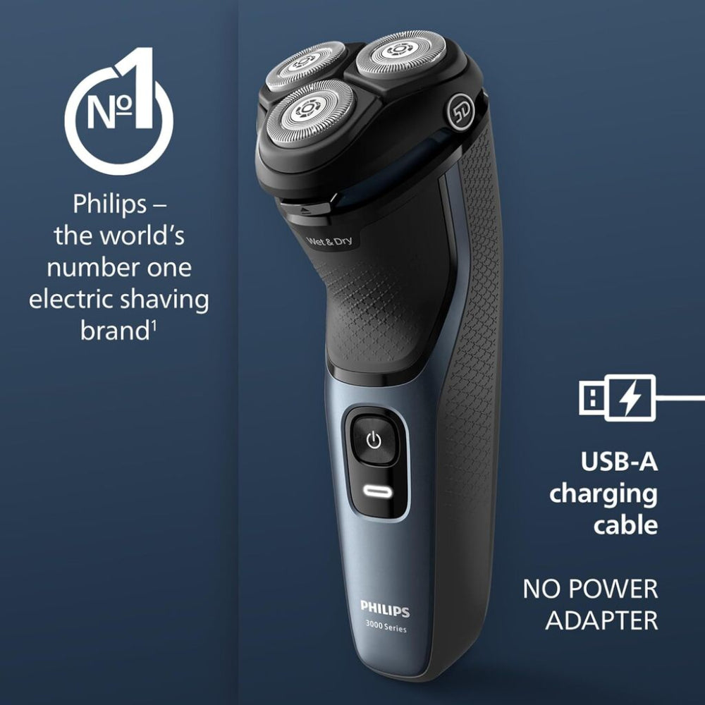 PHILIPS S3145/00 Series 3100 Electric Shaver - Wet & Dry Shaving for Men - Cordless Rechargeable Razor with ComfortCut Blades - Perfect for Travel, Gym & Daily Use