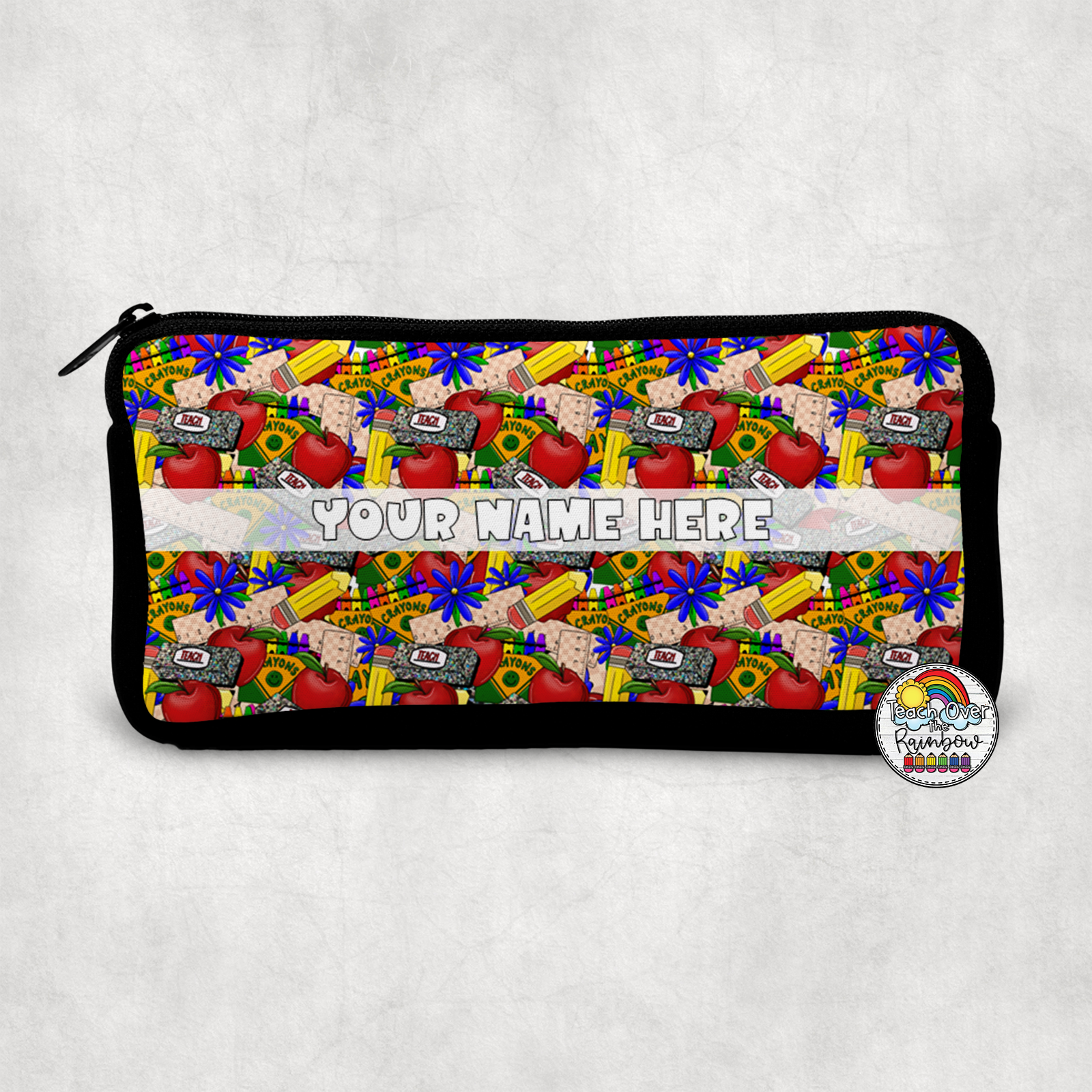 Bright Small Pencil Bag for Teachers - Cute School Supplies Organizer for Classroom, Office & Travel