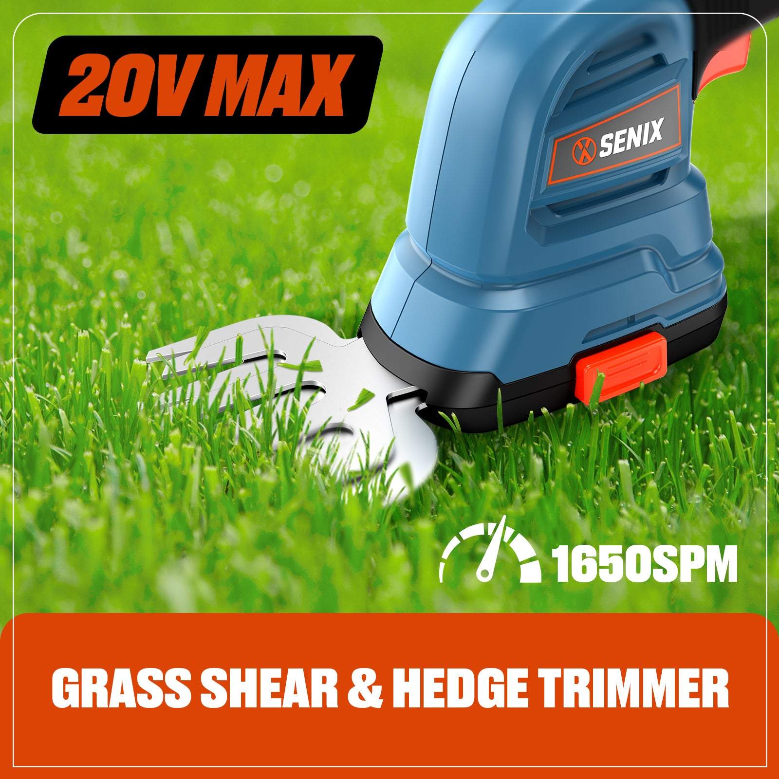 X2 20V Max Cordless Grass Shear and Shrubber with 2.0Ah Battery & Charger Included - Perfect for Lawn Trimming, Garden Edging, and Hedge Maintenance