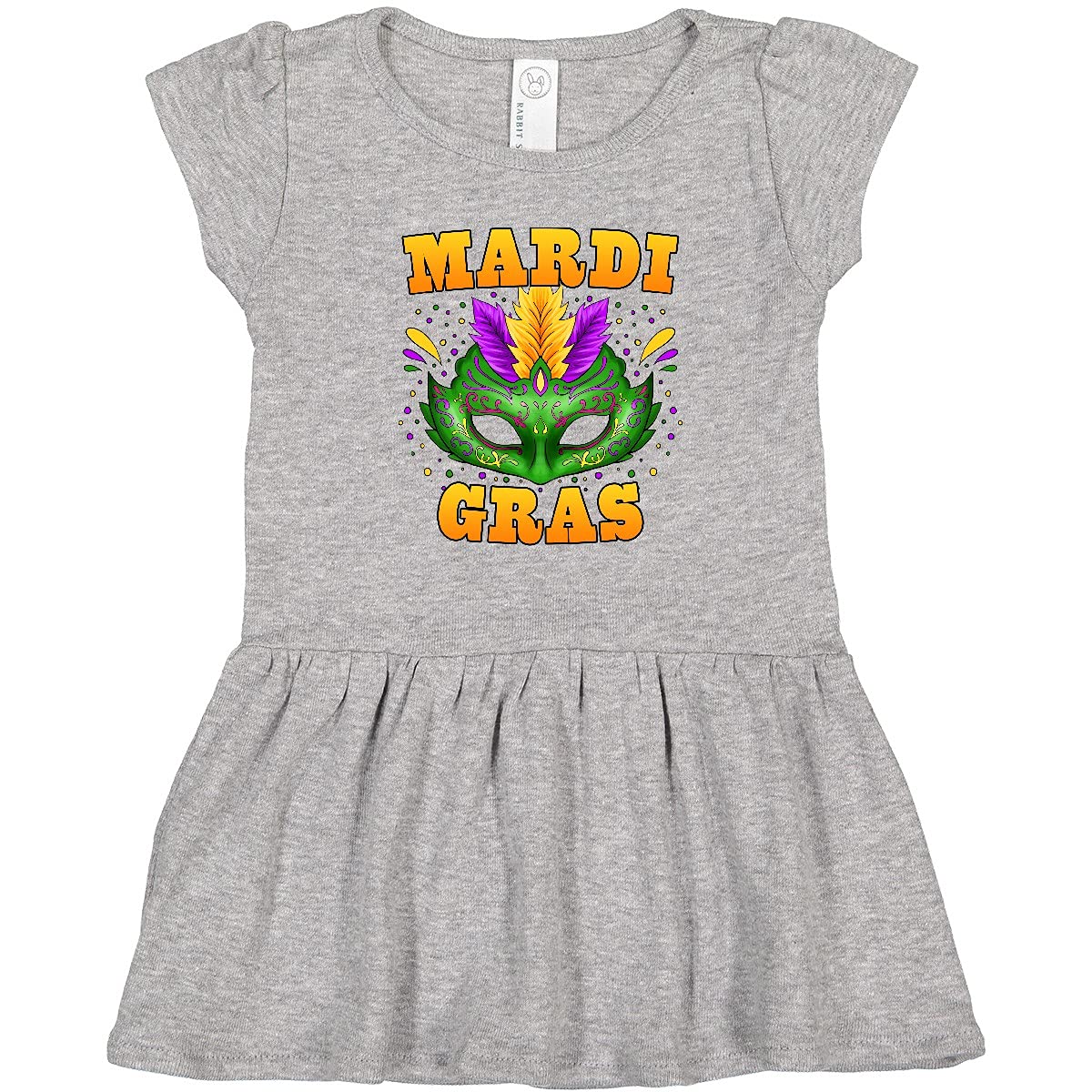 Inktastic Mardi Gras Green Masquerade Mask Toddler Dress - Festive Costume for Kids' Parties, Carnival & Halloween Celebrations