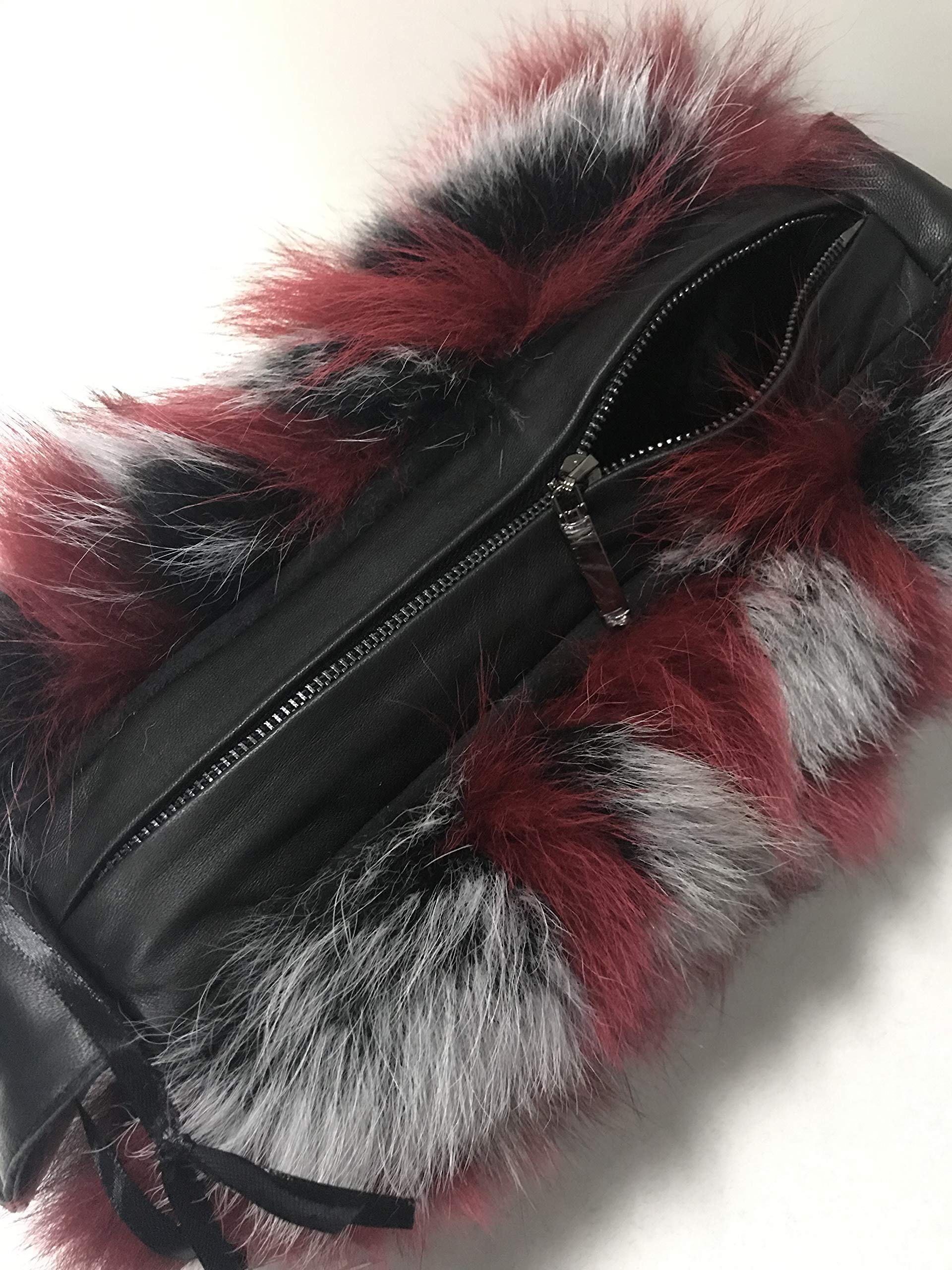 Arctic Fox Fur & Genuine Leather Crossbody Bag with Keychain - Stylish & Durable Handmade Gift for Women - Perfect for Travel, Shopping & Everyday Use