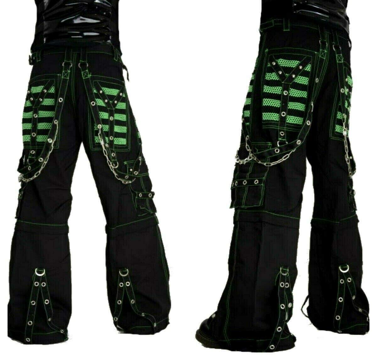Prime Quality Men's Extreme Bondage Skater Pants - Gothic Punk Rocker Cyber Goth Steampunk Biker Tripp Pants for Concerts, Raves & Alternative Fashion