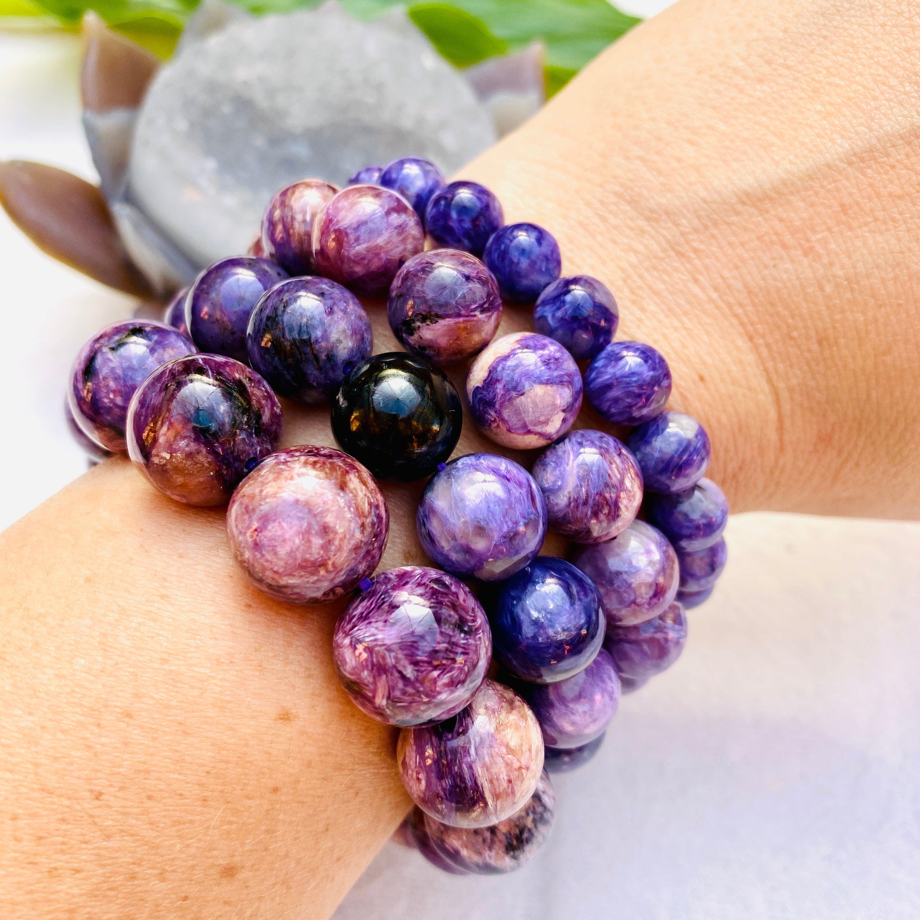 Natural Charoite Stone Bracelet for Women | Healing Crystal Jewelry for Stress Relief & Positive Energy | Perfect for Meditation, Yoga & Spiritual Gifts