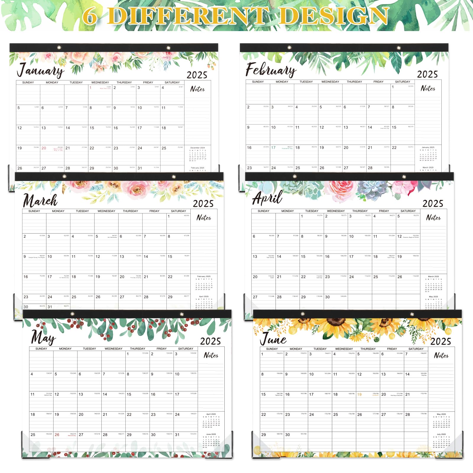 2025 Desk Calendar - Jan 2025 to Dec 2025 | 12-Month Large Monthly Planner | 17
