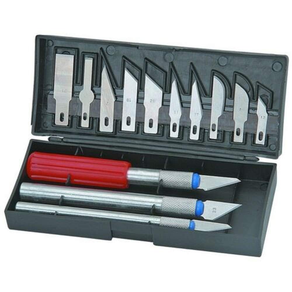 2 Pack 16-Piece Hobby Razor Knife Set with Blades & Case - Compatible with Exacto Blades - Perfect for Crafting, Scrapbooking, Model Building & DIY Projects