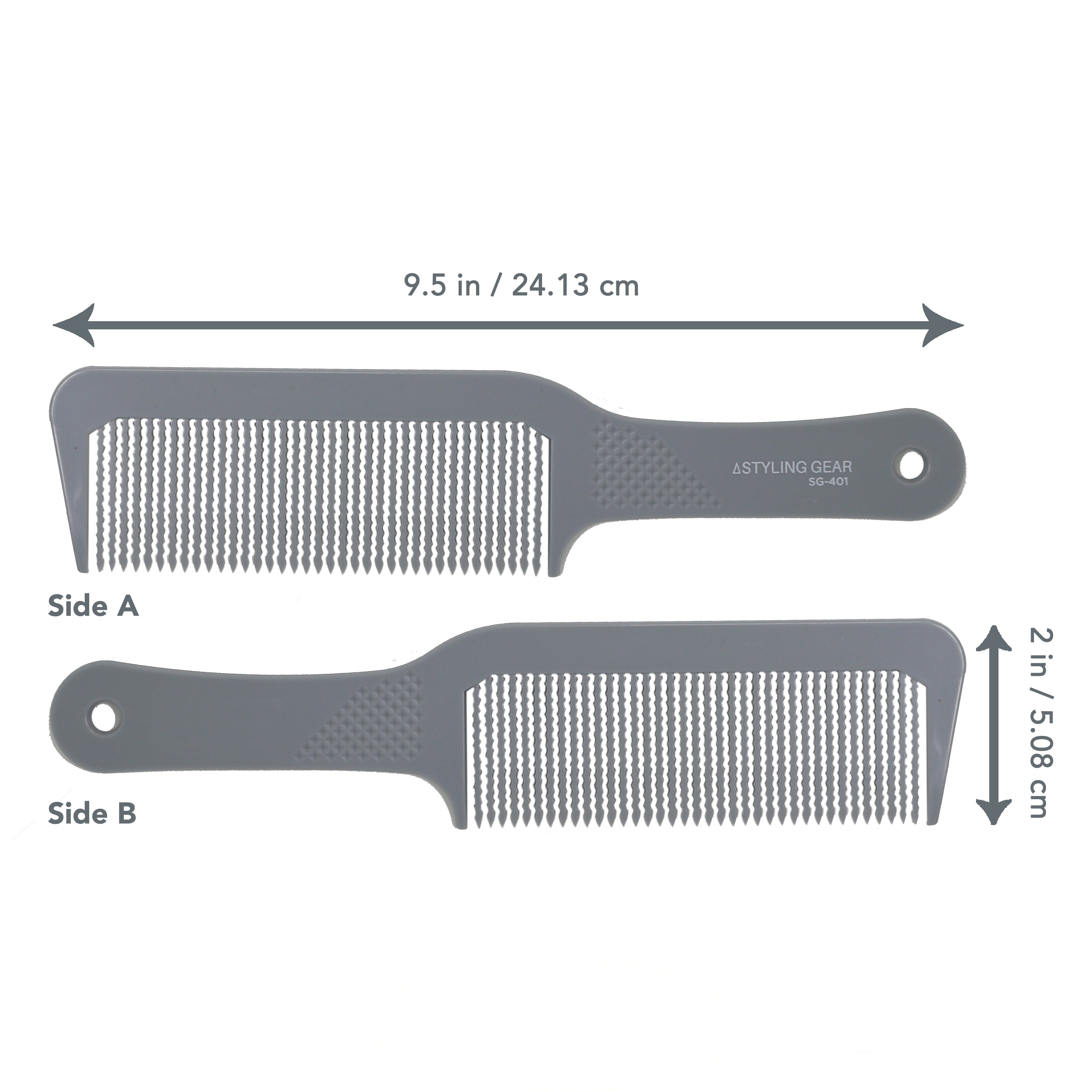 Styling Gear 401 XL Clipper Comb for Flattop Haircuts - Wavy Teeth Design, Professional Gray Hair Clipper Comb (2-Pack) | Perfect for Barbershops, Home Haircuts & Professional Grooming
