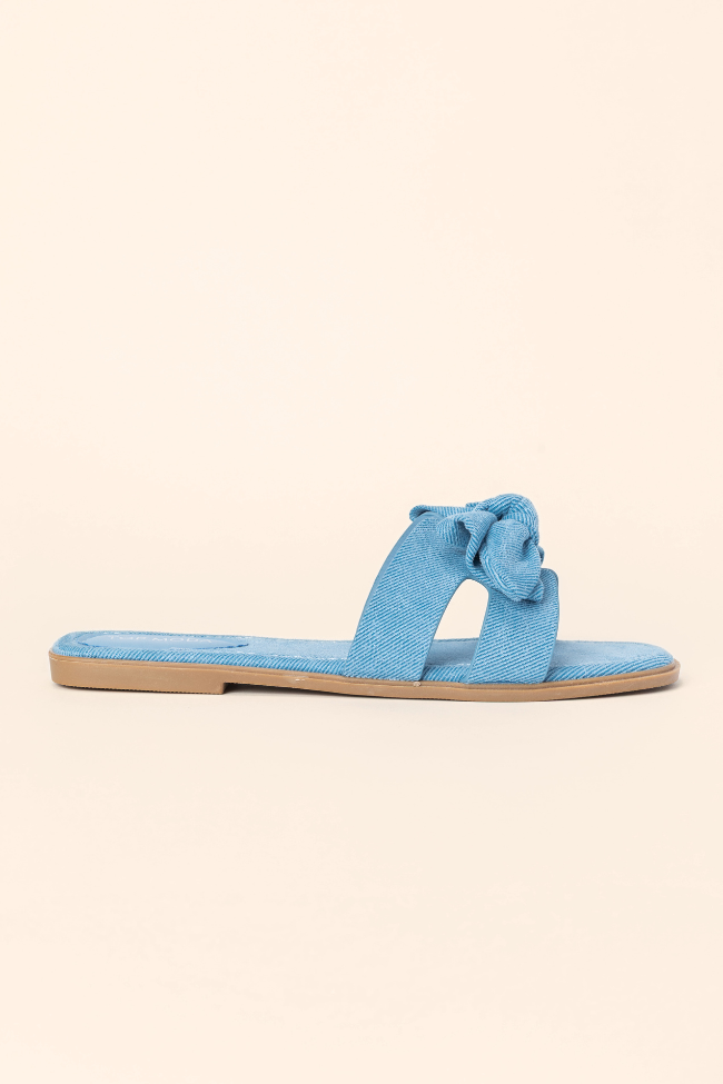 Reagan Denim Bow Sandals for Women - Comfortable Casual Summer Shoes - Perfect for Beach, Vacation & Everyday Wear