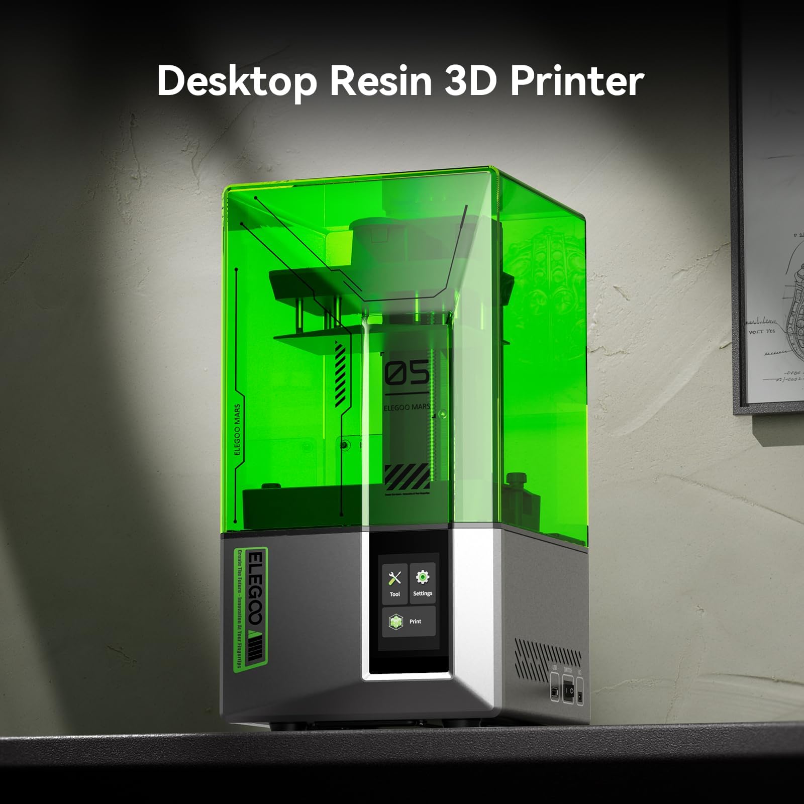 ELEGOO Mars 5 Resin 3D Printer with 4K Mono LCD Screen, Auto Leveling, High Precision Desktop 3D Printer - 5.65 x 3.53 x 5.91 Inch Build Size for Miniatures, Jewelry & DIY Crafts