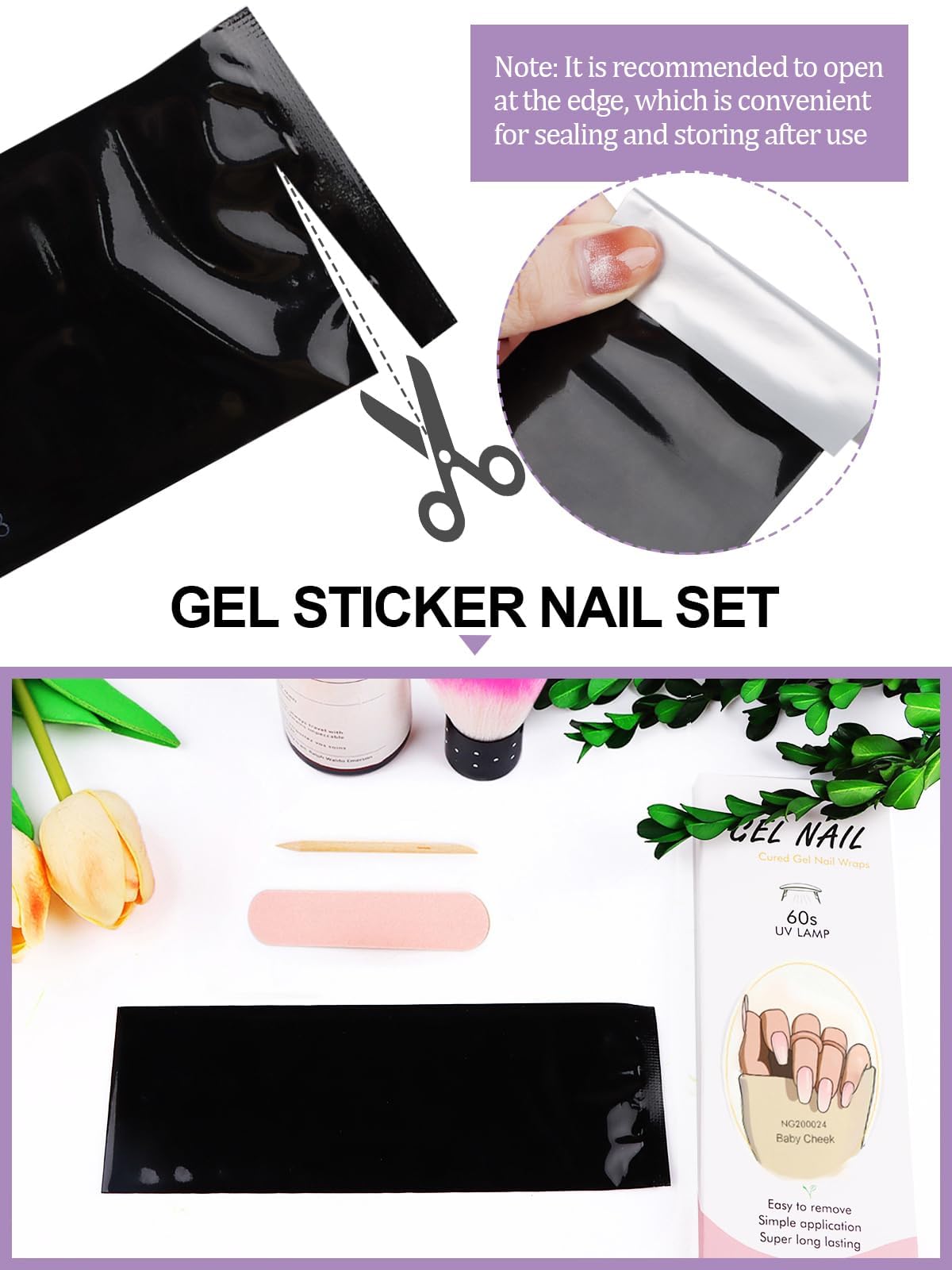 Kalolary 20PCS Gel Nail Polish Strips - Long Lasting Adhesive Nail Wraps for DIY Manicure, Waterproof Nail Art Stickers with Nail File & Stick (UV/LED Lamp Required) - Perfect for Home Salon, Parties & Special Occasions