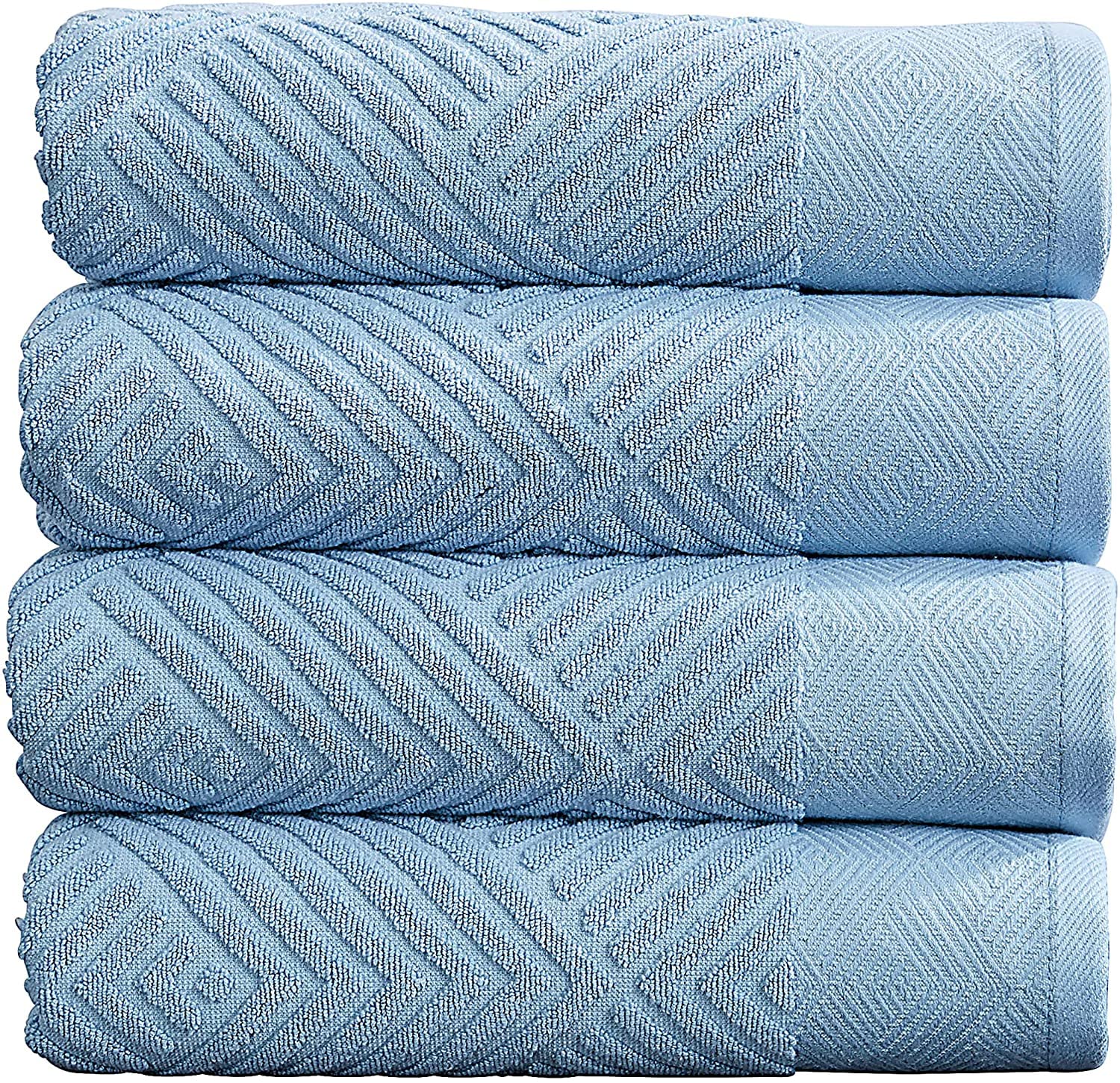 Premium 100% Cotton Bath Towels Set - Ultra Soft & Quick Dry, Highly Absorbent Luxury Towels 27x54 Inches (4 Pack) for Spa, Gym, Beach & Home Use