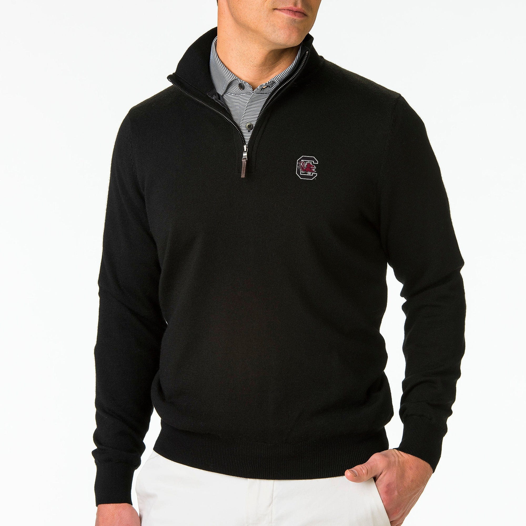 South Carolina Gamecocks Baruffa Merino Quarter Zip Windsweater - Premium Wool Pullover for Men & Women - Perfect for College Campuses, Outdoor Adventures & Casual Wear