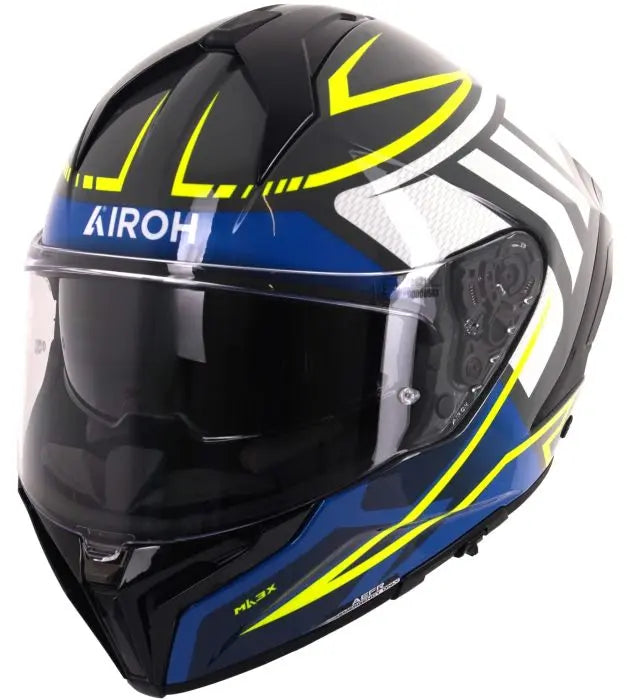 Airoh Matryx Rider Gloss Blue Motorcycle Helmet - DOT & ECE Certified for Street & Off-Road Riding - Lightweight & Ventilated for Comfort - Perfect for Adventure Touring & Urban Commuting