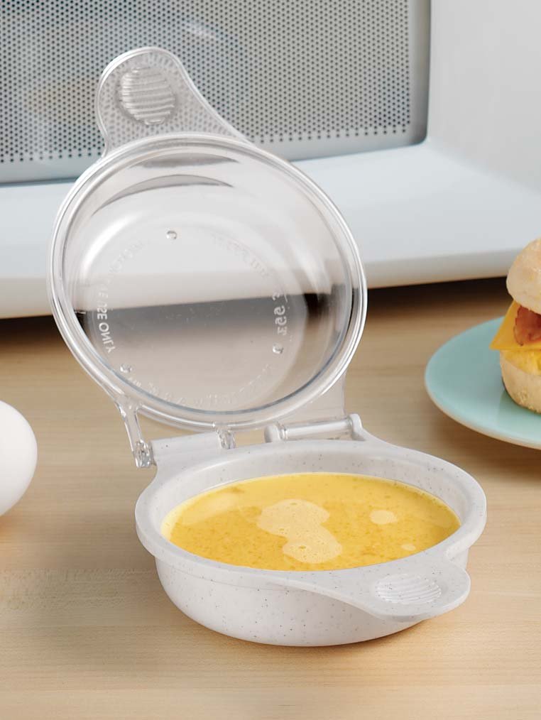 Easy Microwave Egg Muffin Cooker - 6.5” x 4.75” x 2” Non-Stick Breakfast Sandwich Maker for Quick & Healthy Meals - Perfect for Home, Office or On-the-Go Breakfast