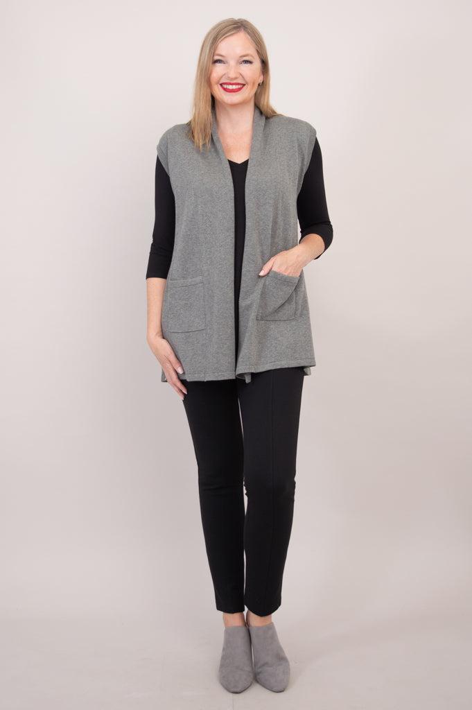 Jude Cardigan - Soft Grey Cotton Knit Sweater for Women | Cozy Fall & Winter Layering Outfit