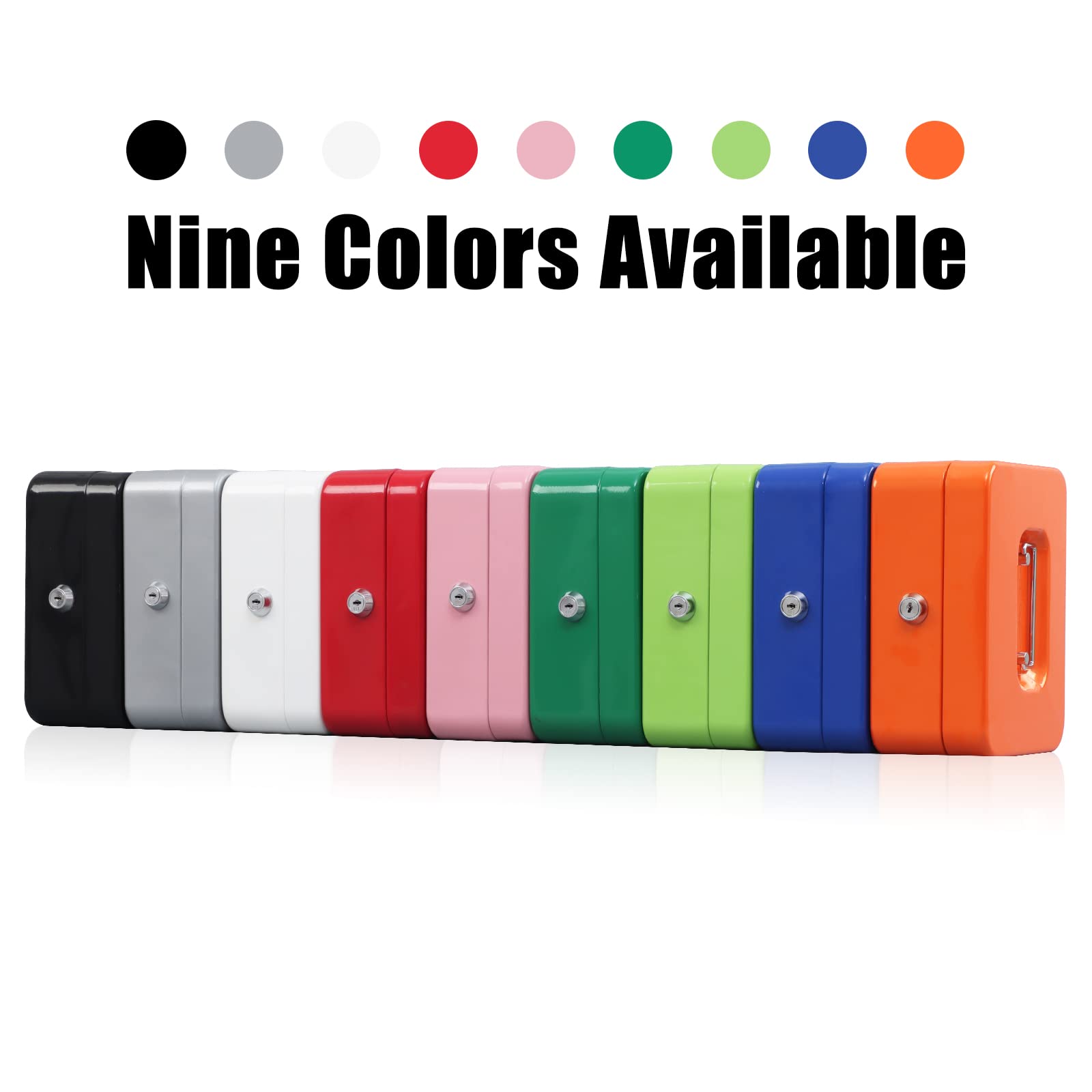 KYODOLED Medium Cash Box with Money Tray & Key Lock - 7.87