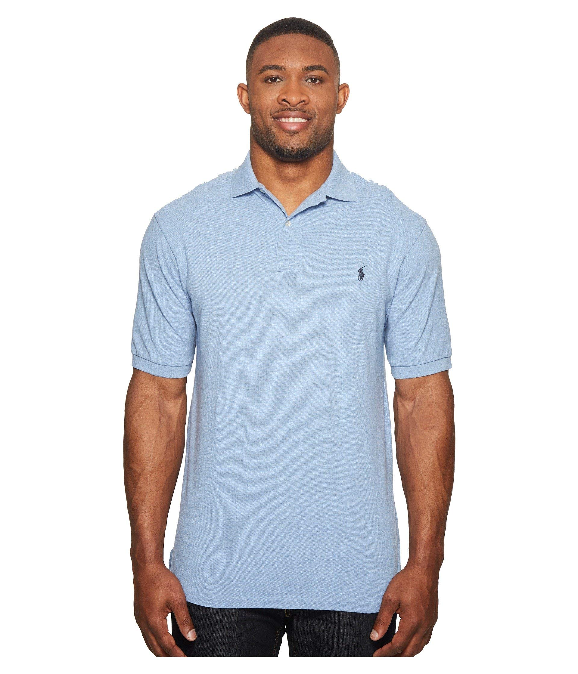 Ralph Lauren Big & Tall Classic Fit Mesh Polo Shirt for Men - Jamaica Heather Lightweight Breathable Casual Wear for Golf, Work & Outdoor Activities