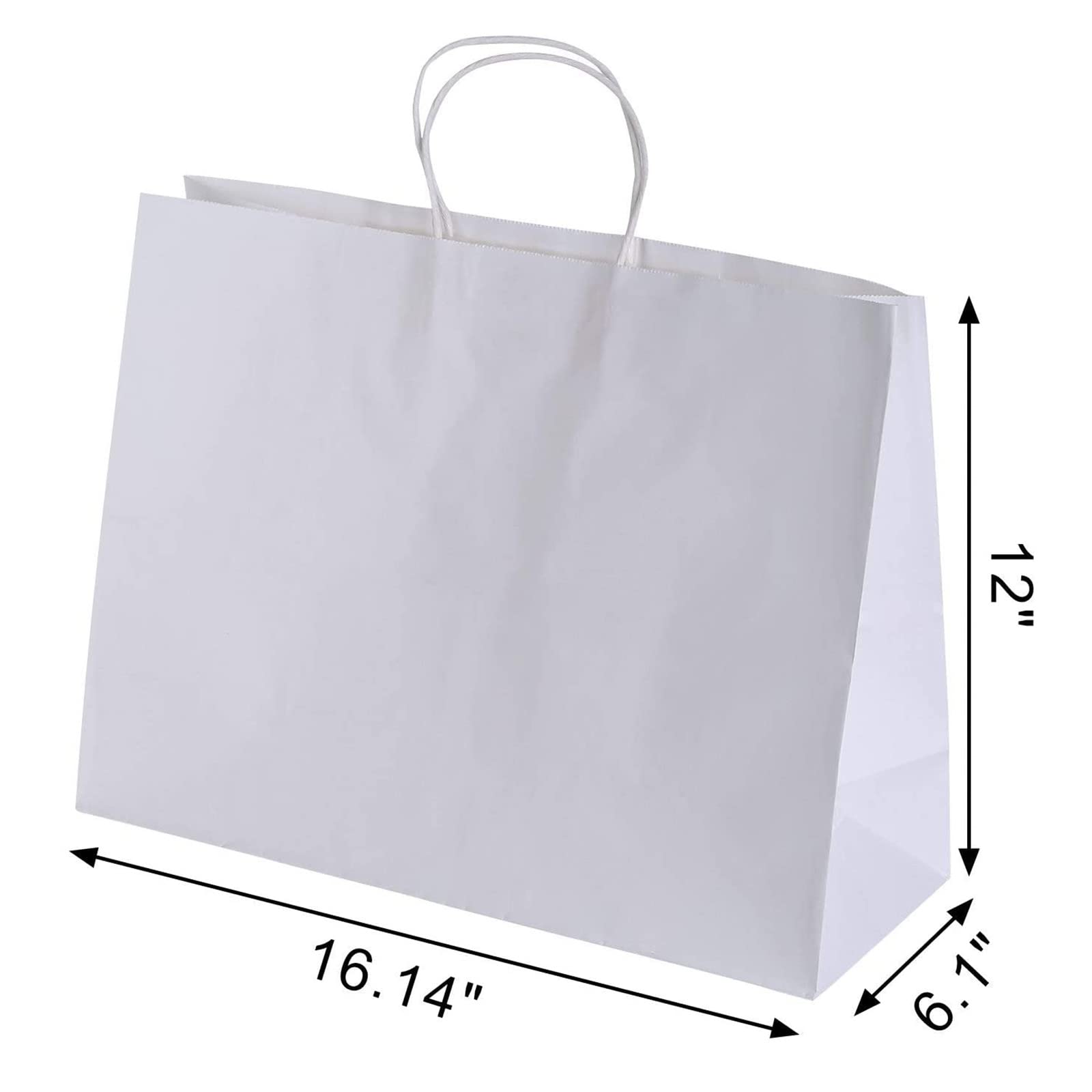 100Pcs Large Kraft Gift Bags 16x6x12 Inches with Handles - Eco-Friendly Paper Bags for Retail, Business, Parties, Shopping & Grocery - Perfect for Mother's Day Gifts, Birthday Presents & Boutique Packaging