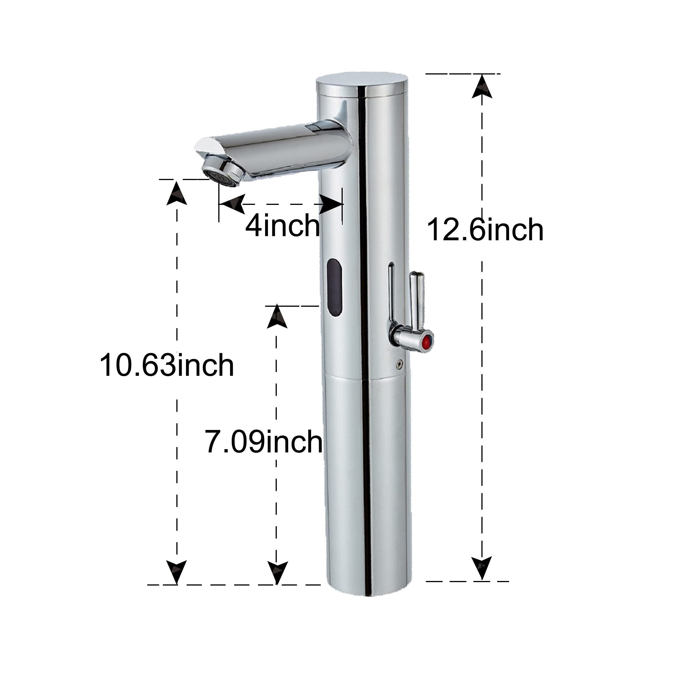 Touchless Bathroom Sink Faucet - Automatic Sensor Hands-Free Tall Basin Faucet with Single Handle Motion Control in Chrome Finish | Perfect for Modern Homes, Public Restrooms & Water Conservation