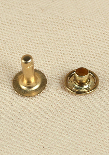 9.0mm x 10.5mm Hollow Rivets - Iron & Brass Fasteners for Leather Craft, Metalworking & DIY Projects