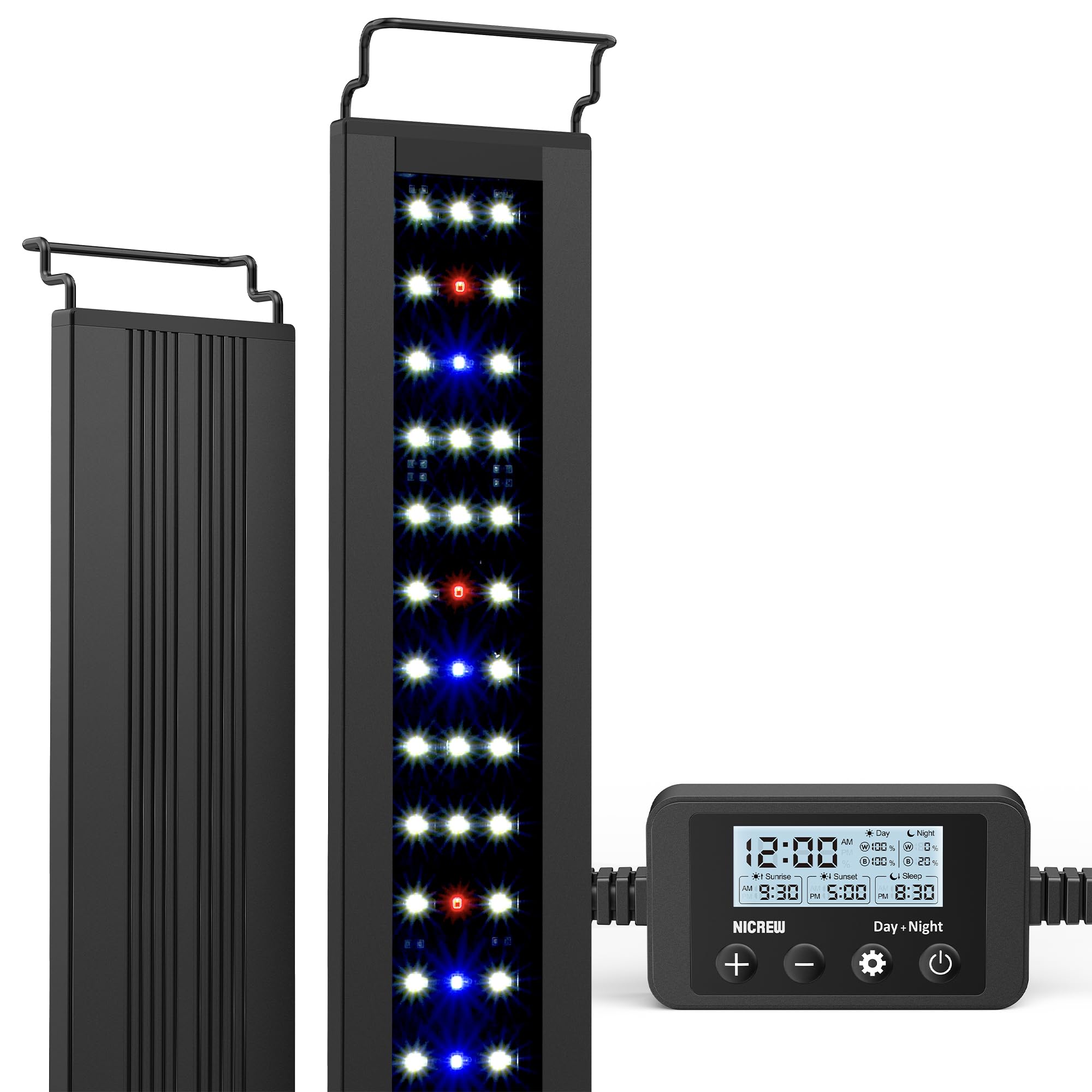 NICREW C10 Full Spectrum LED Aquarium Light for Plants - 18-24 Inch Fish Tank Light with Timer, Day/Night Cycle & Adjustable Brightness (13W) - Perfect for Freshwater Planted Tanks & Aquatic Gardens