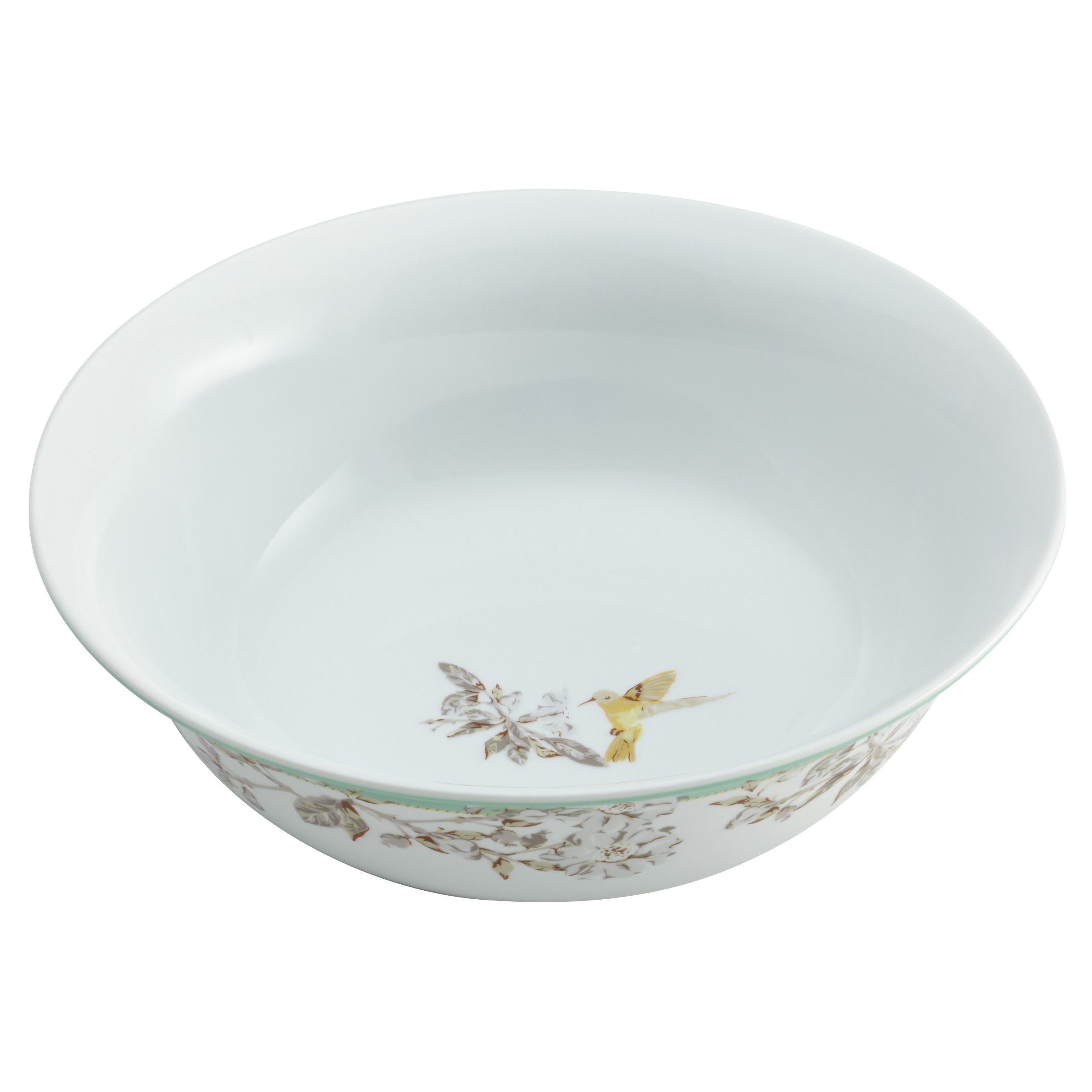 BonJour Dinnerware Fruitful Nectar Porcelain 10-Inch Round Serving Bowl - Elegant Floral Print for Salads, Fruits & Entertaining - Perfect for Dinner Parties, Holiday Gatherings & Home Decor