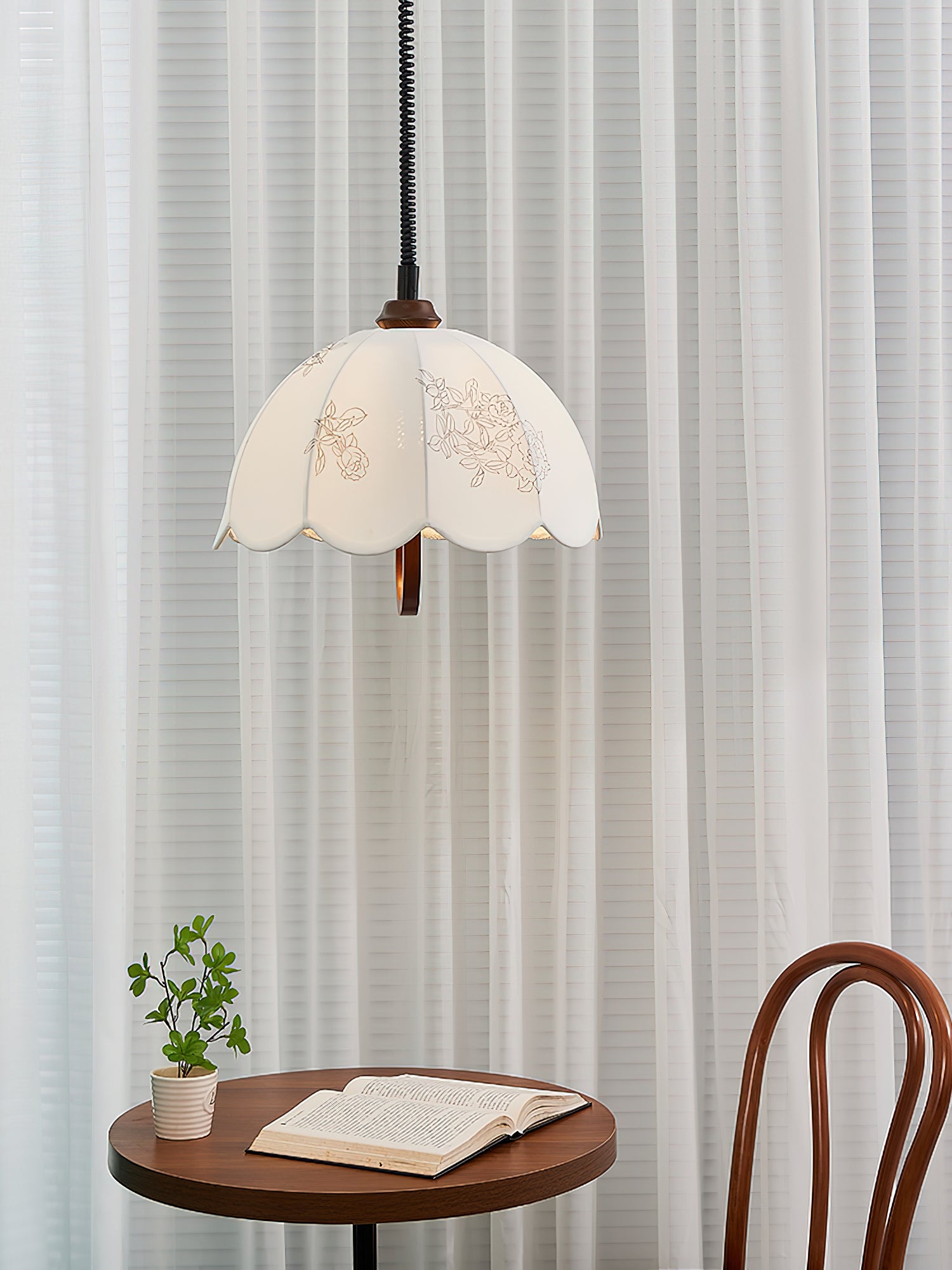 Floral Grace Pendant Lamp - Elegant Floral Design Ceiling Light for Dining Room, Bedroom & Living Room Decor | Perfect for Home, Cafe and Wedding Decoration