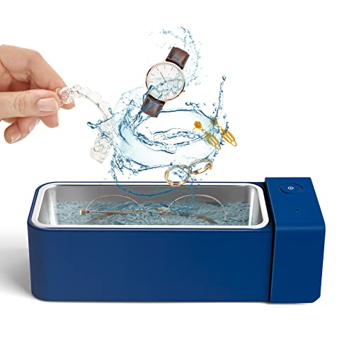 EIWEI 600ml Ultrasonic Jewelry Cleaner Machine - 50kHz Professional Cleaning for Rings, Watches, Necklaces, Eyeglasses, Aligners, Retainers & Dentures | Fast Deep Cleaning for Jewelry & Small Items | Perfect for Home & Jewelry Store Use (Blue)