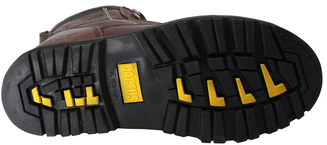CACTUS Men's 6060 6-Inch Work Boots - Oil-Resistant Rubber Outsole, Full Grain Leather, Protective Rubber Toe Guard - Ideal for Flooring, Carpeting & Industrial Work Safety