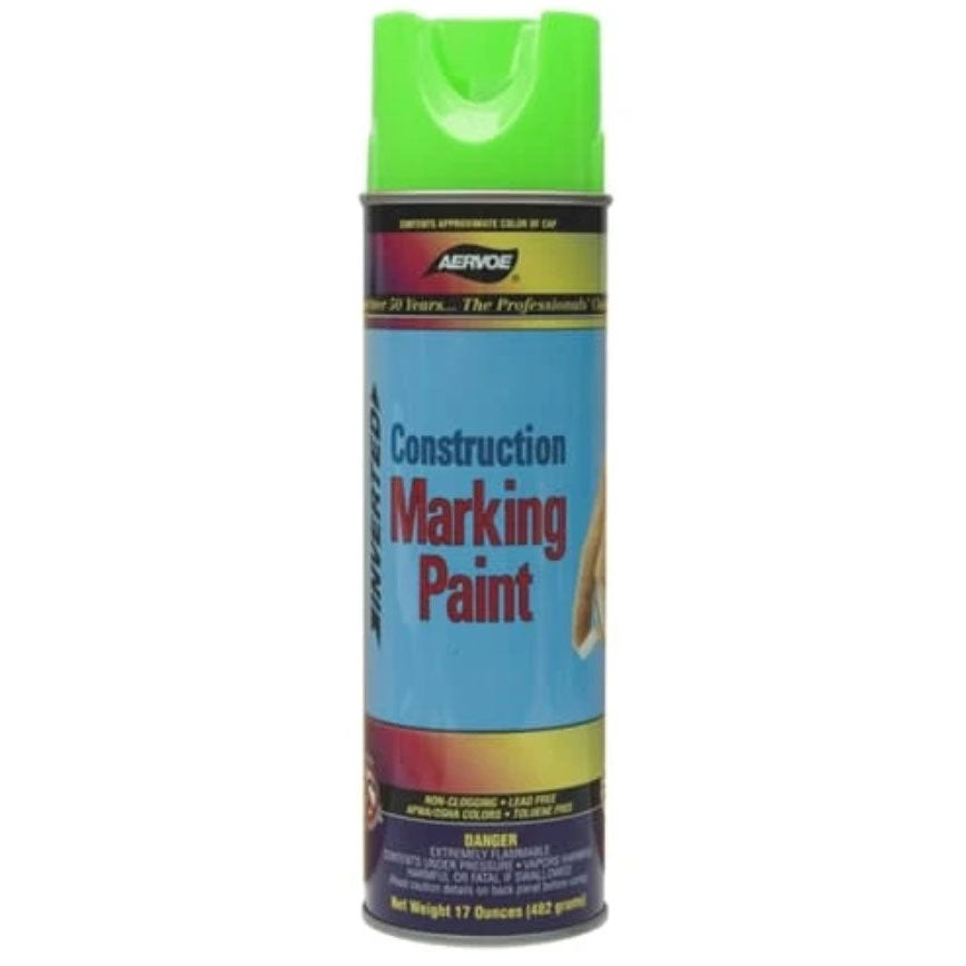 Aervoe 259 15 oz. Green Construction Marking Paint - High Visibility, Fast Drying for Road Marking, Surveying & Utility Work - Perfect for Outdoor Construction Projects