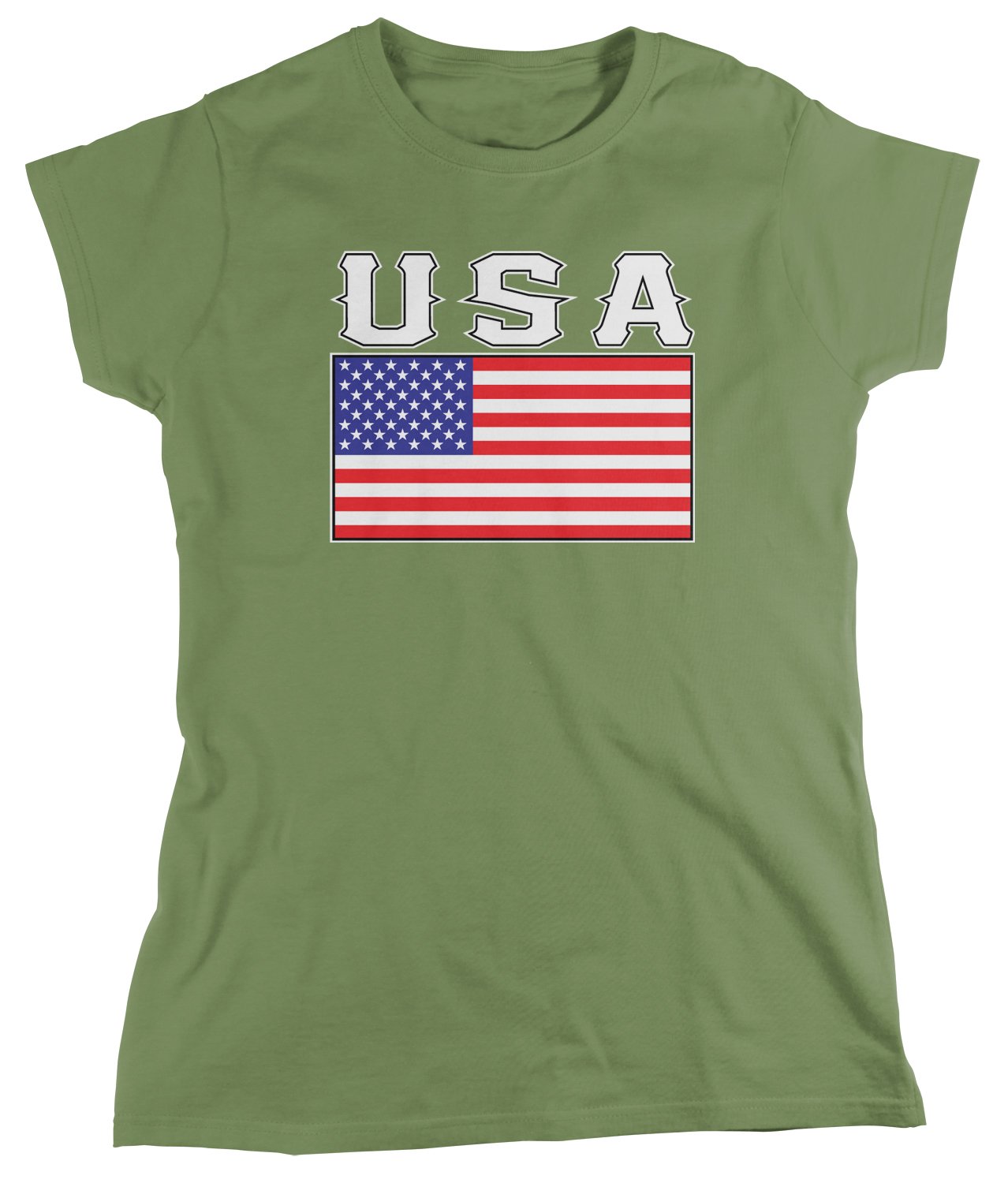 Amdesco Women's American Flag USA Patriotic T-Shirt - Comfortable Cotton Tee for 4th of July, Memorial Day & Veterans Day Celebrations