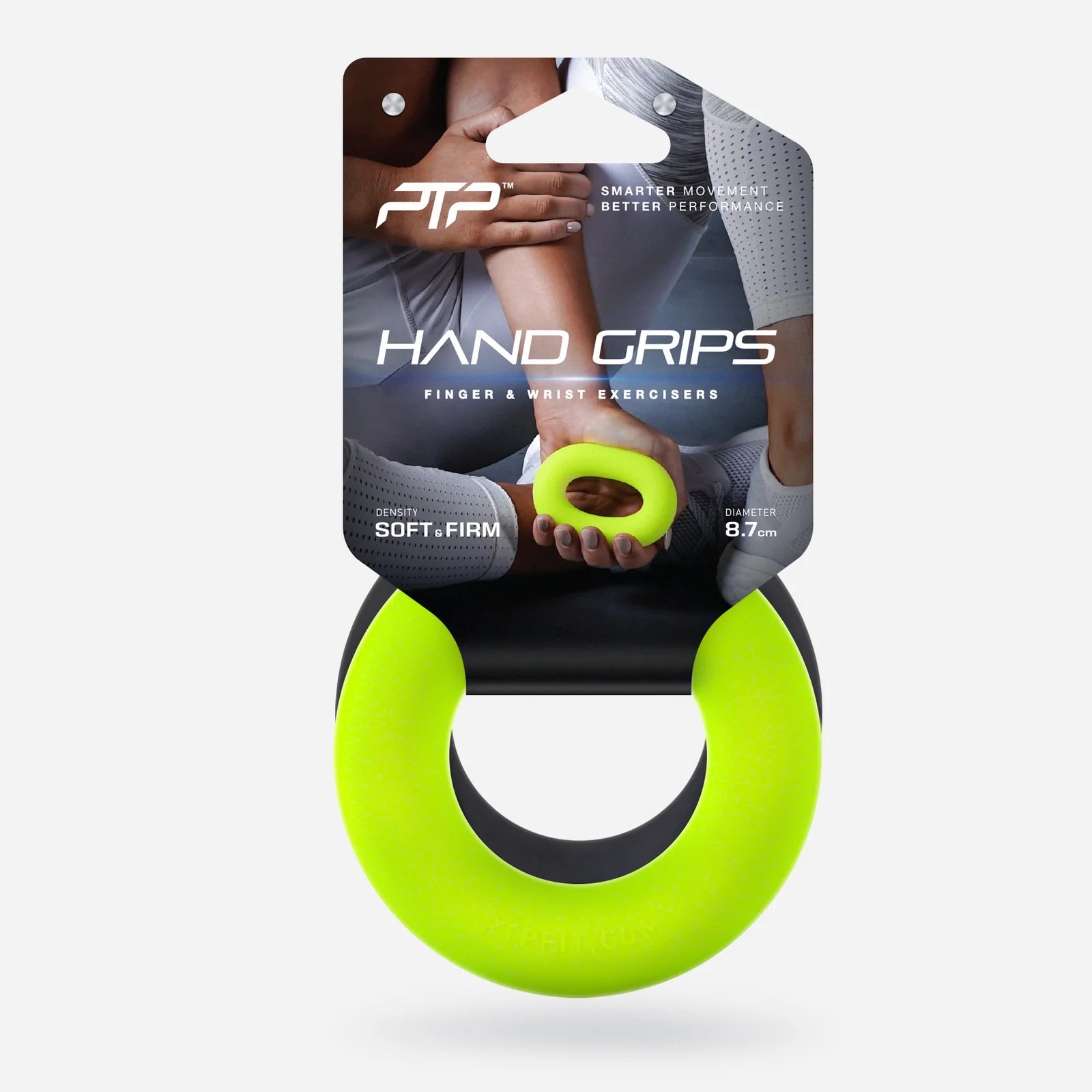 PTP Hand Grip Loops - Black & Lime Green Exercise Bands for Strength Training, Physical Therapy, and Home Workouts