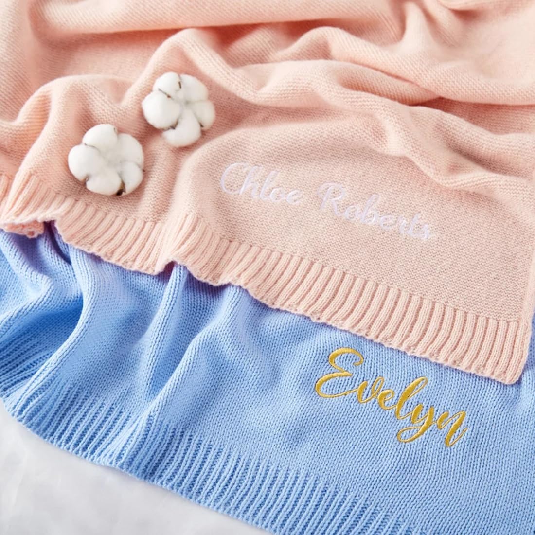 Personalized Embroidered Baby Blanket with Name - Soft Knit Toddler Blanket for Boys & Girls - Light Purple 32x40 Inch (80x100cm) - Perfect for Nursery, Baby Shower Gift & Cozy Comfort