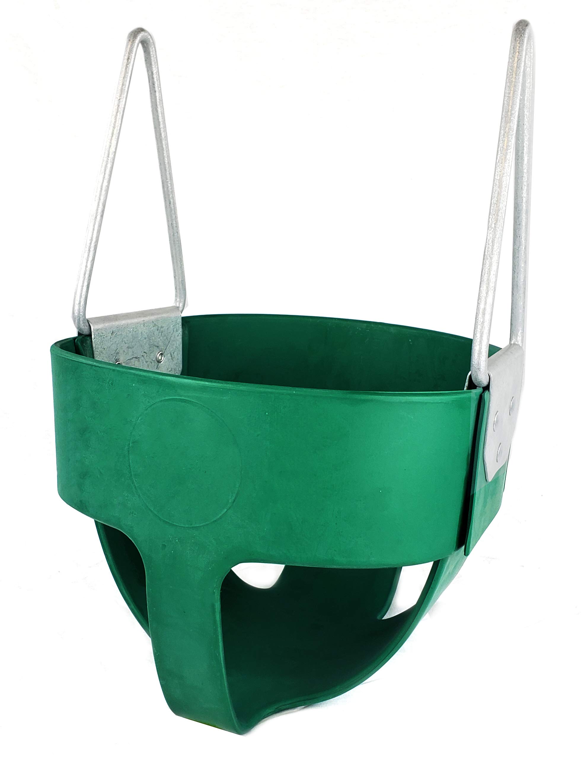 Commercial Full Bucket Swing Seat for Playgrounds - Heavy-Duty Infant Swing with Steel Core Frame - Anti-Crack Synthetic Rubber & Galvanized Steel Triangle Support (Green) - Perfect for Daycares, Parks, and Backyard Play Areas