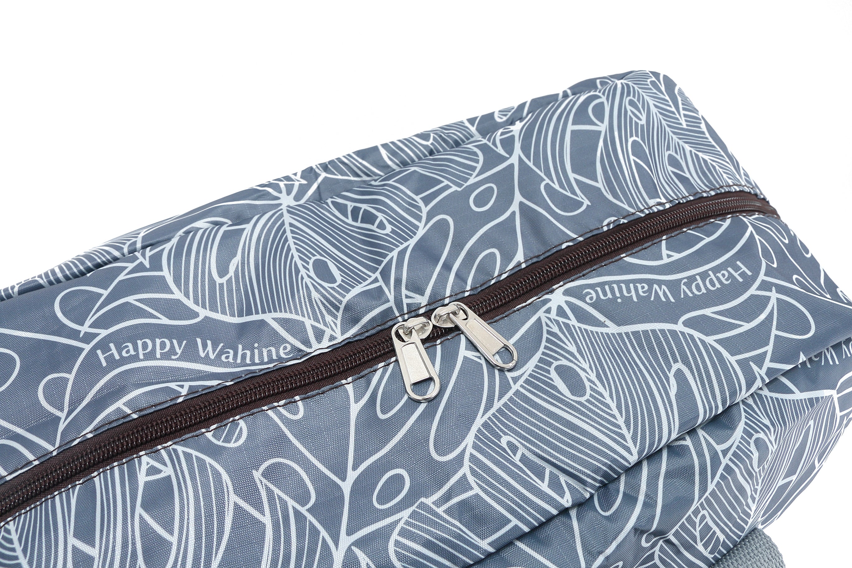 Foldable Duffle Bag for Travel & Gym - Waterproof Lightweight Carry On Luggage with Shoulder Strap - Perfect for Weekend Trips, Sports Gear & Workout Essentials (Sophie Monstera Lines Grey)