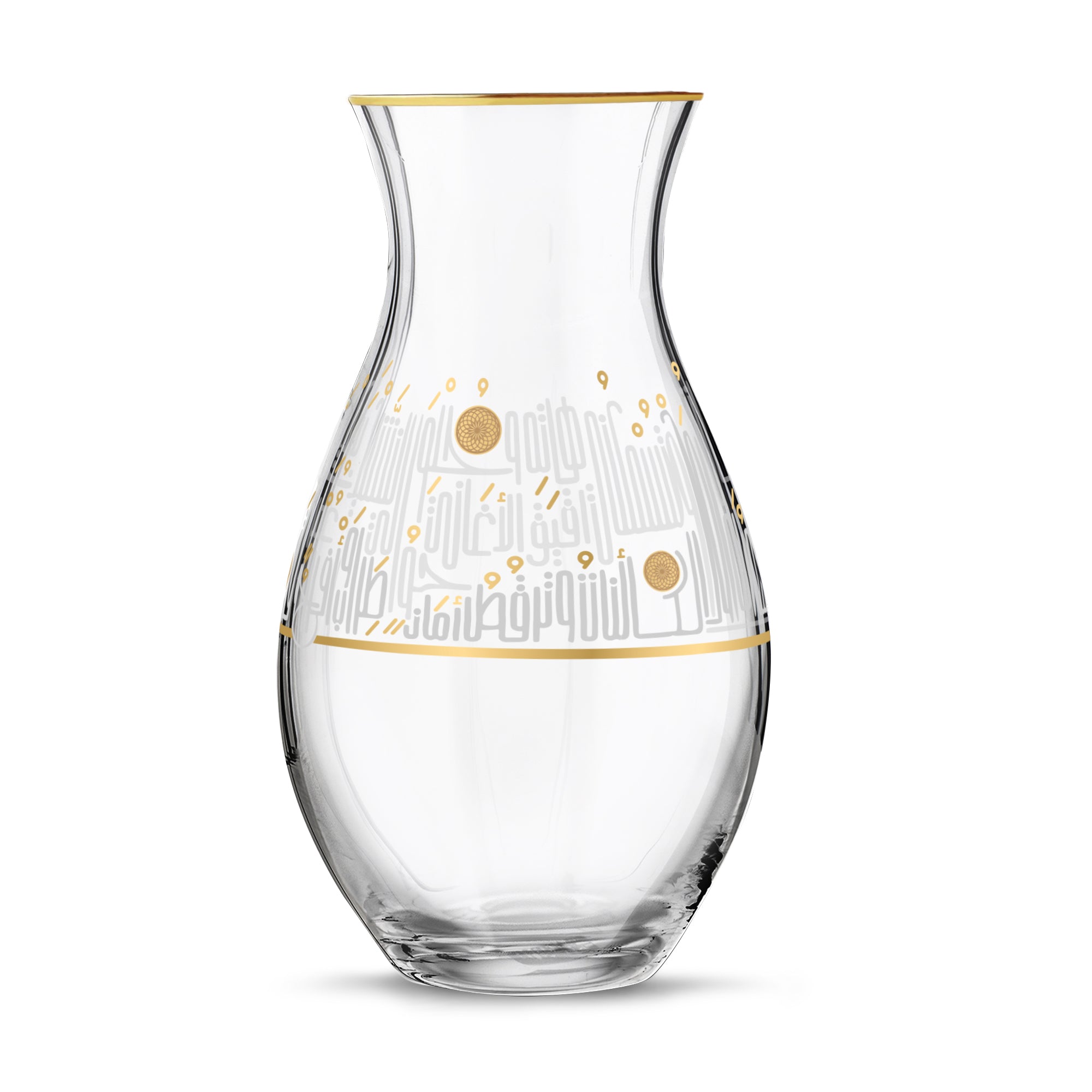 Dimlaj Hayat Gold Glass Vase - Elegant Floral Centerpiece for Home Decor, Wedding, and Table Arrangements