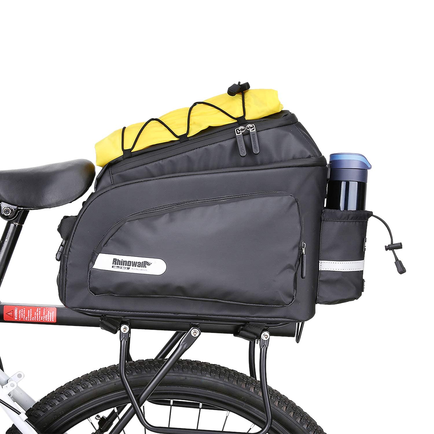 HUNTVP 17L Waterproof Bike Trunk Bag - Rear Seat Pannier for Bicycle Cargo Rack, Commuter Shoulder Bag with Laptop Compartment (Black) | Perfect for Cycling, Urban Commuting & Outdoor Adventures