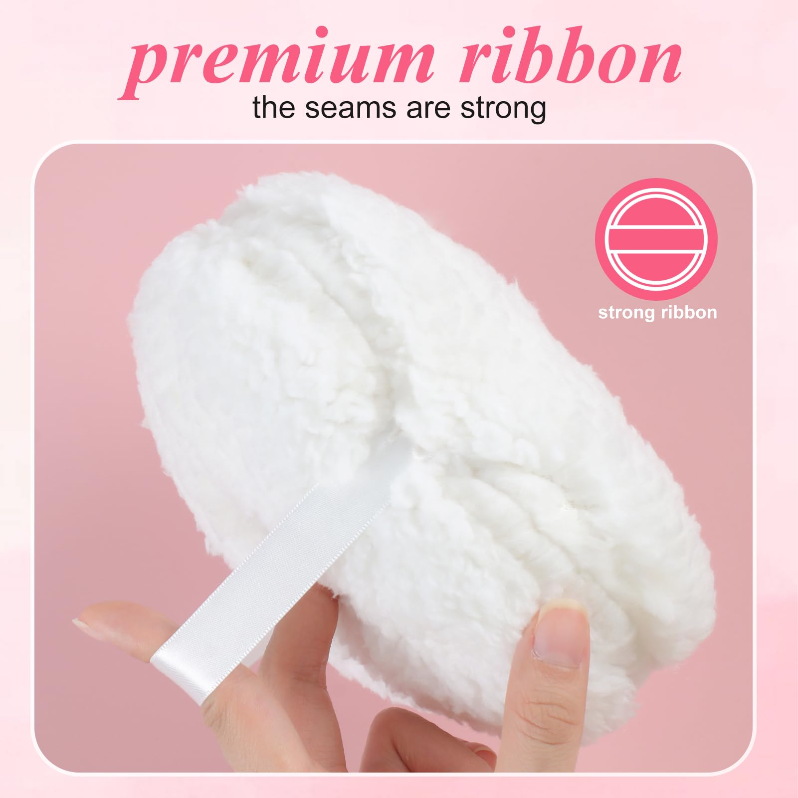 6 Inch Large Powder Puff for Body Powder - Soft Washable Makeup Sponge with Container - Face & Body Powder Applicator for Women (White) - Perfect for Loose Powder, Setting Powder & Body Talc Application