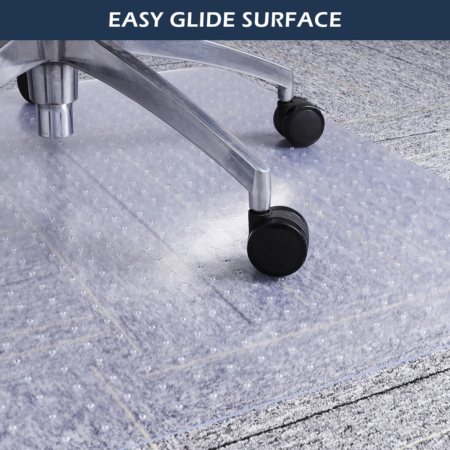 SALLOUS Clear Heavy Duty Vinyl Chair Mat for Carpet - 53