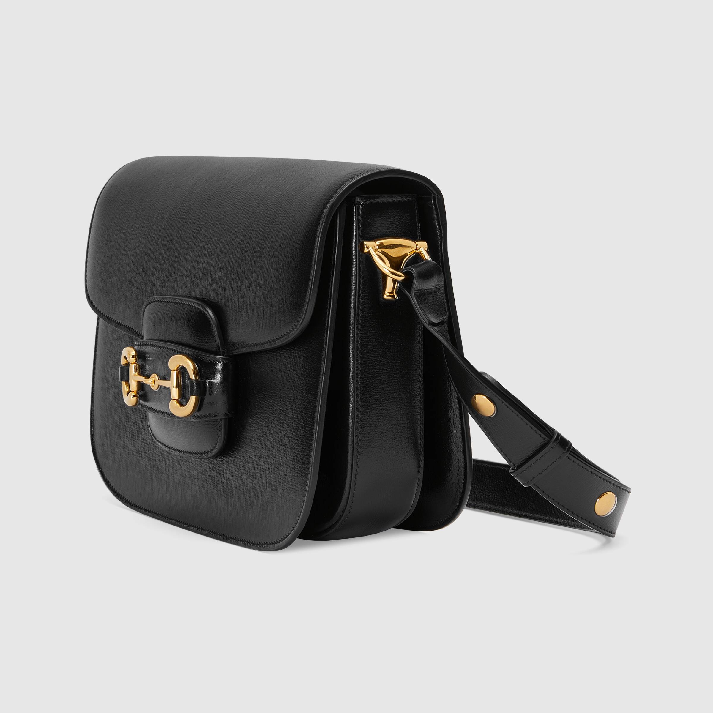 Gucci 1995 Horsebit Shoulder Bag for Women - Classic Black Leather Crossbody Purse | Perfect for Work, Travel & Evening Events