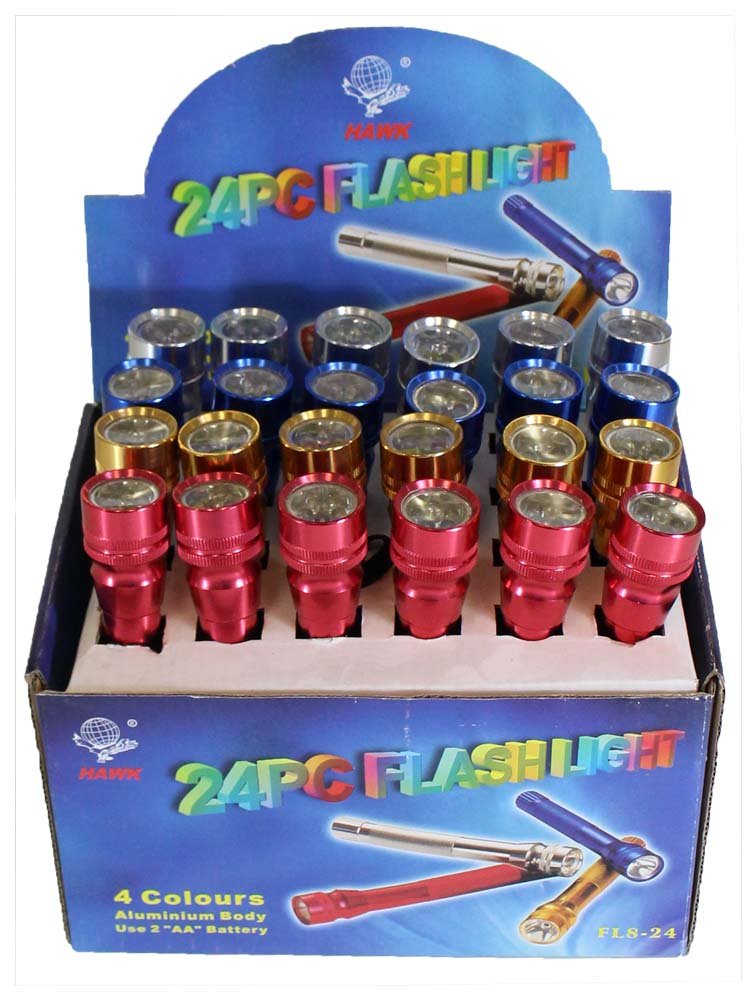 24-Piece Brightly Colored Aluminum Flashlight Set - 6.25