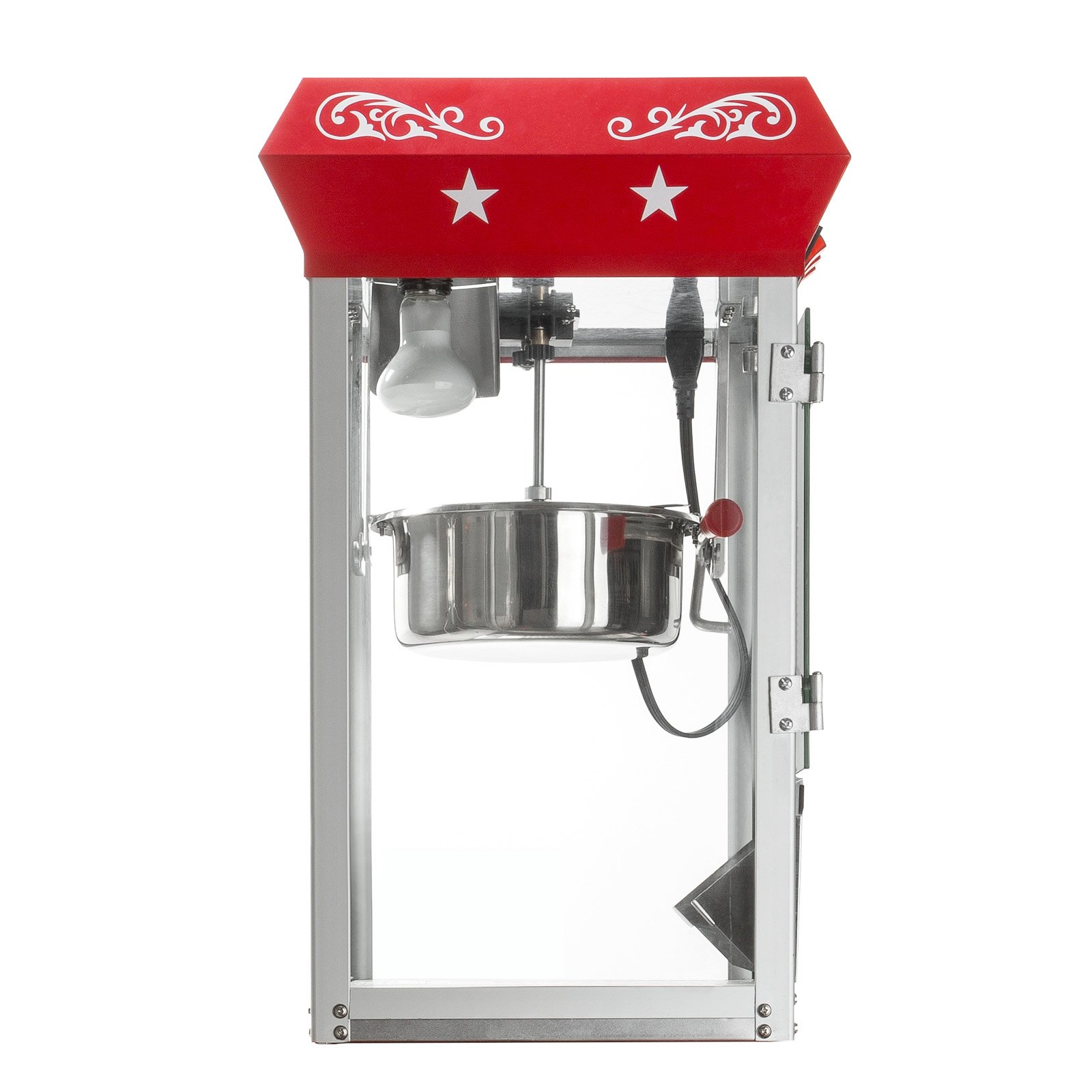 Olde Midway Bar Style Popcorn Machine Maker Popper with 10-Ounce Kettle - Red | Commercial & Home Theater Snack Maker for Parties, Movie Nights & Carnivals