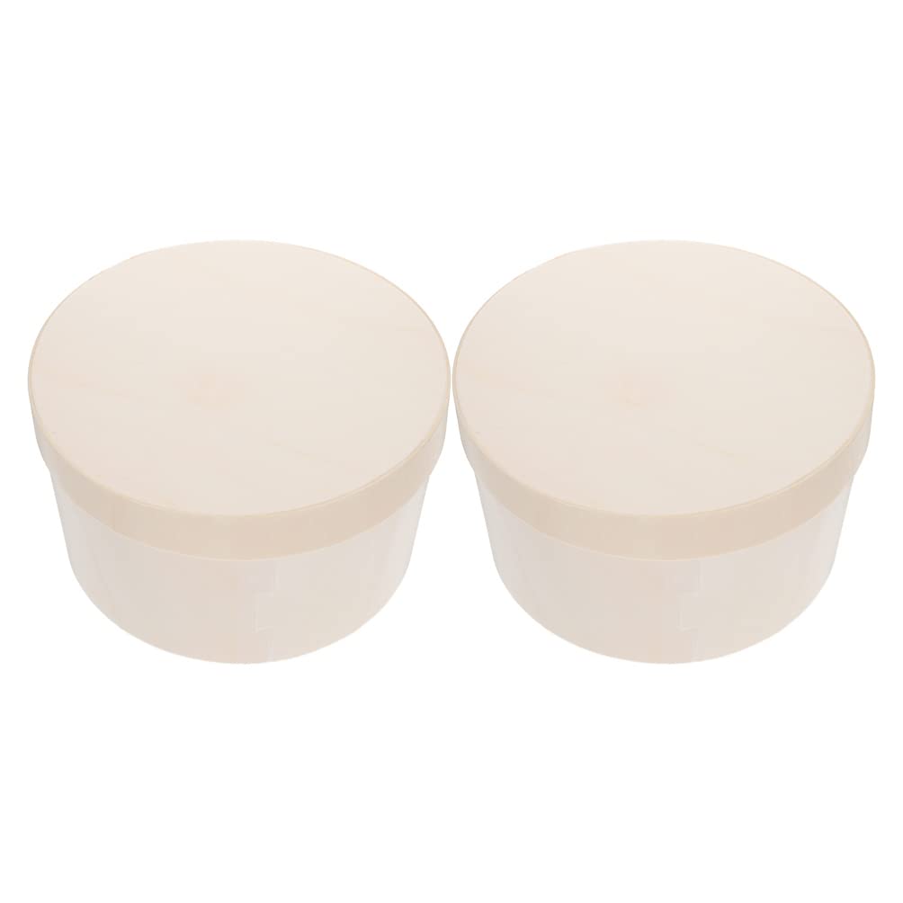 **Hemoton 2-Pack Cake Boxes – Cupcake & Cheesecake Container, Cookie & Sandwich Holder – Poplar Wood Cake Carrier for Birthday, Party & Bakery Storage**