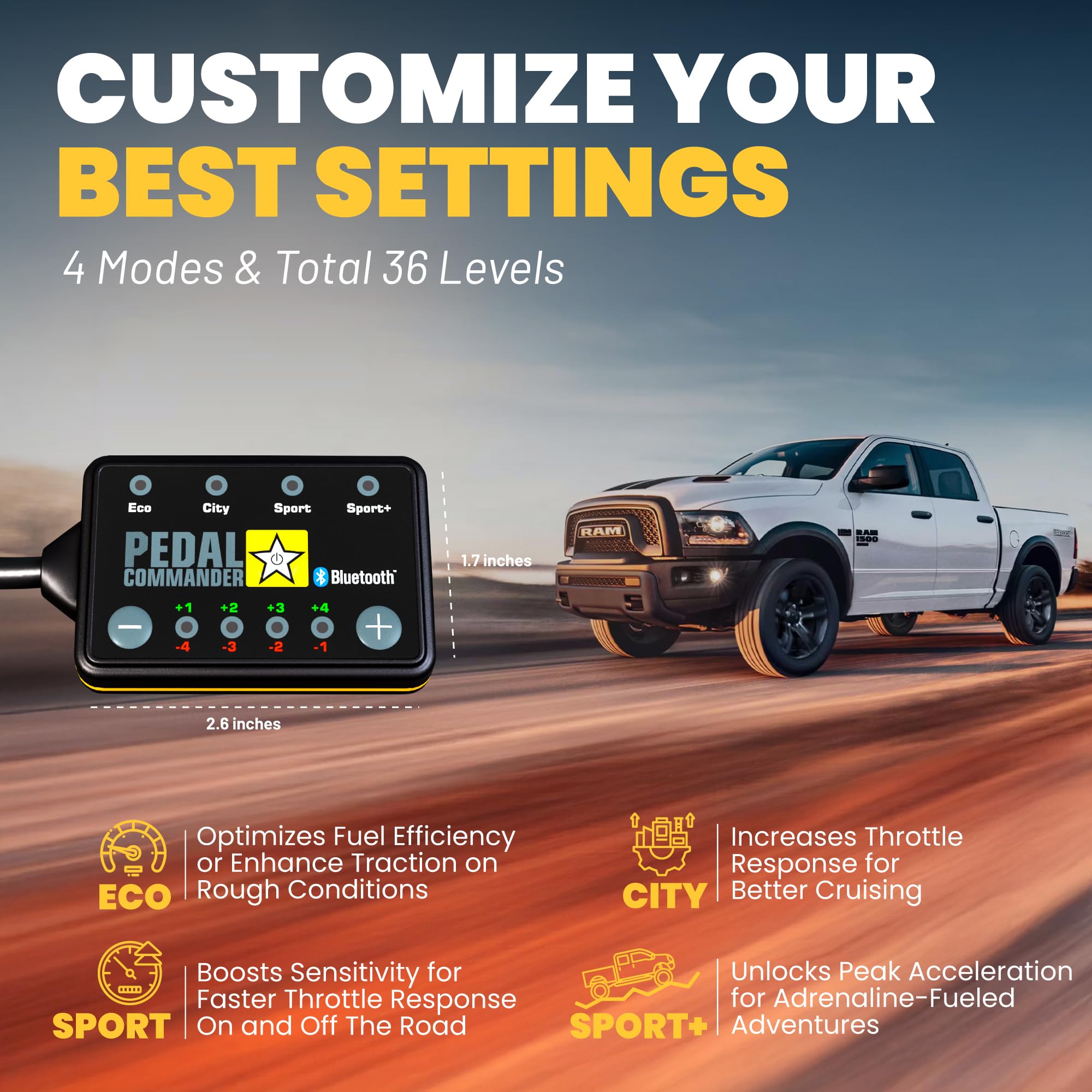 **PEDAL COMMANDER Throttle Response Controller for Ram 1500 Classic 2019-2024 - Fits 4th Gen, Express, Tradesman, Warlock (3.0L, 3.6L, 5.7L) - Enhance Acceleration & Performance for Off-Roading & Towing**